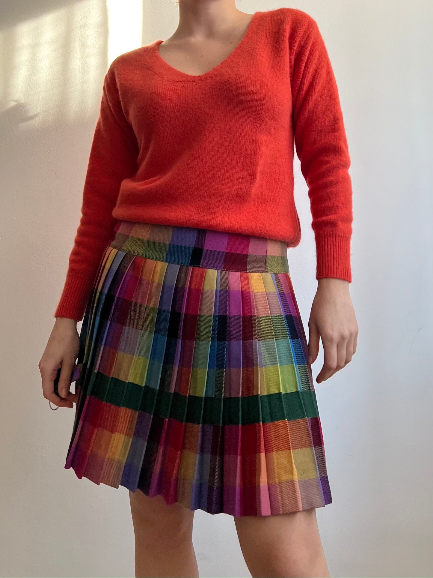 Maglione corallo in lambswool e angora