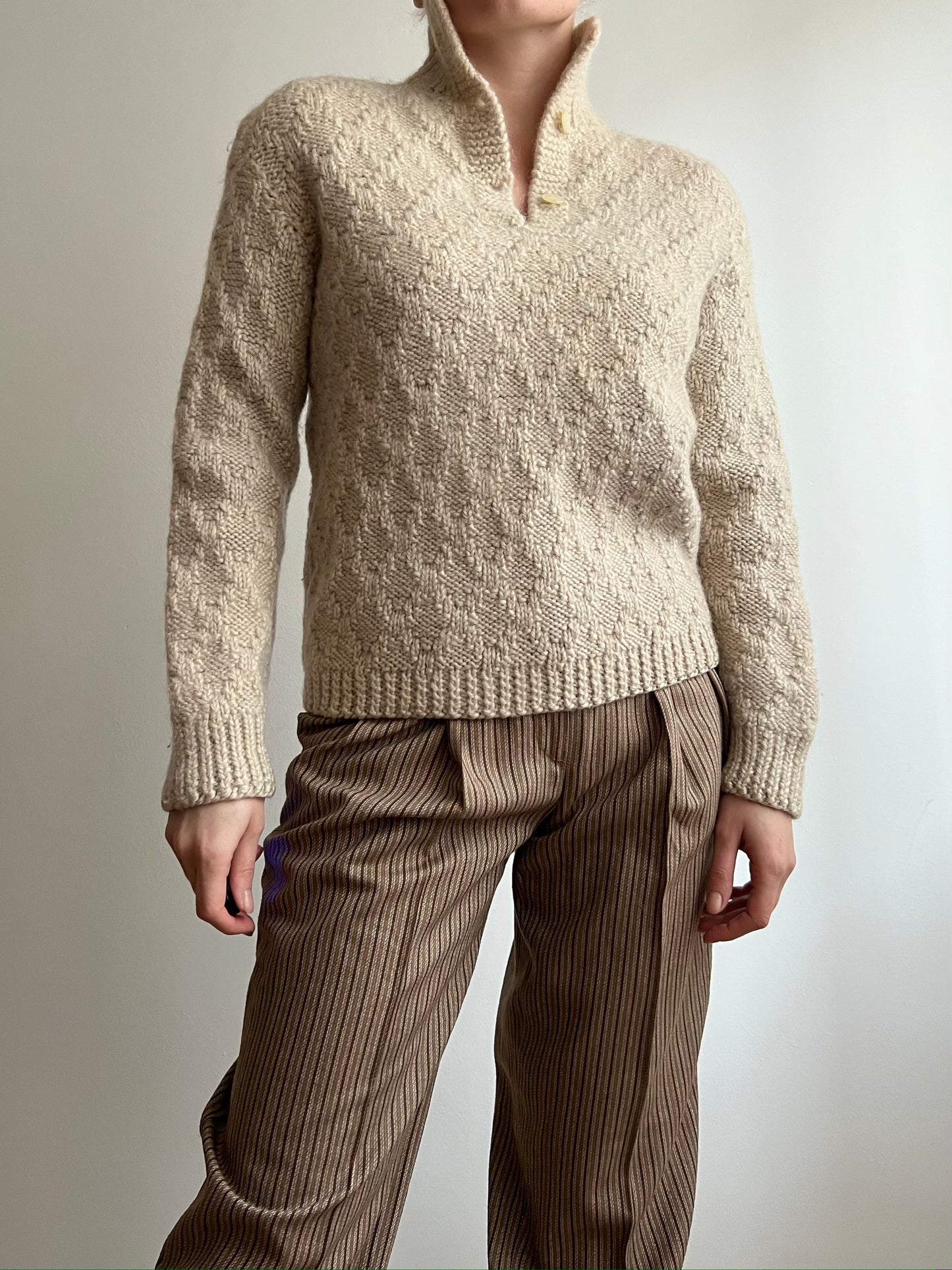 Maglione in lana beige