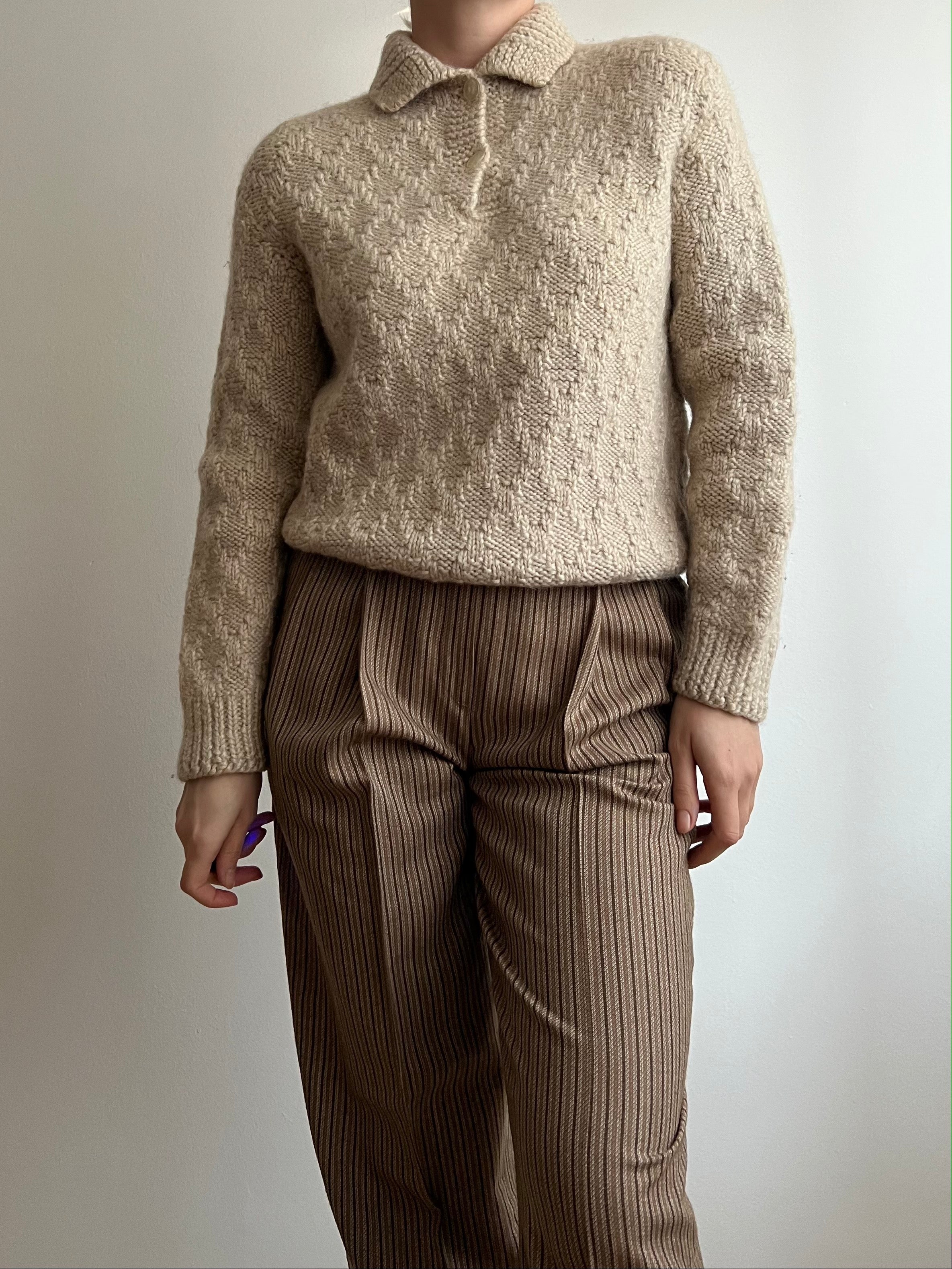 Maglione in lana beige