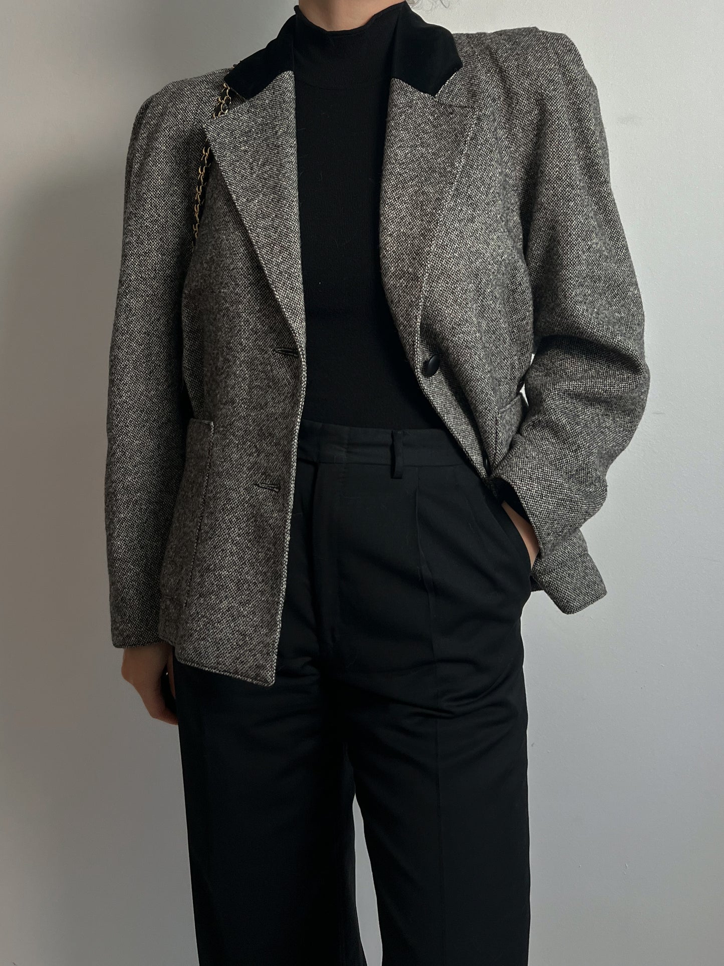 Wool and viscose blazer