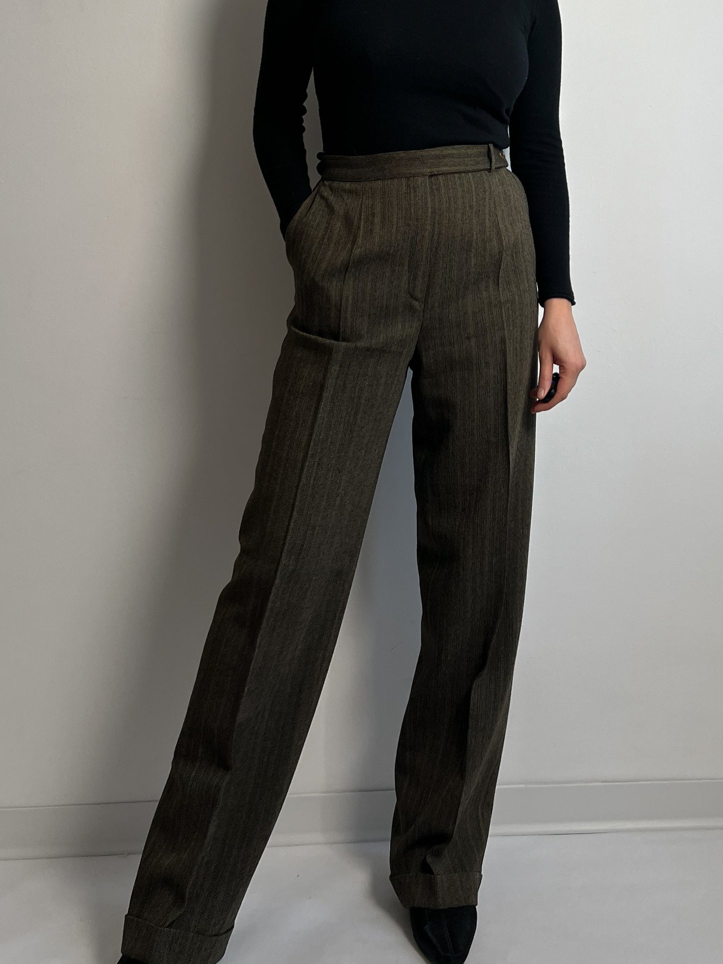 Pure wool green pants