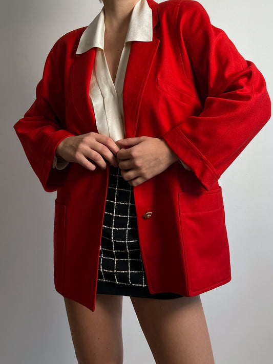 Pure wool red blazer