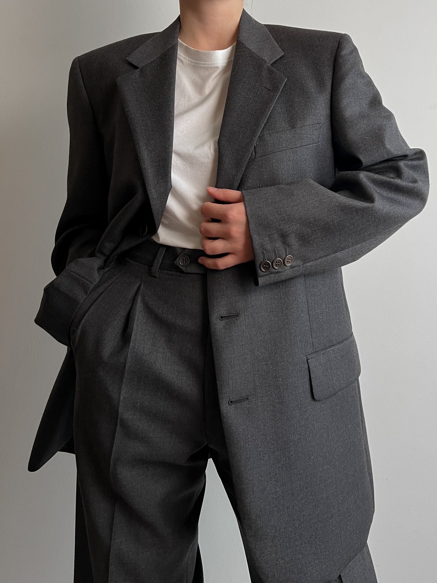 Pure virgin wool grey suit