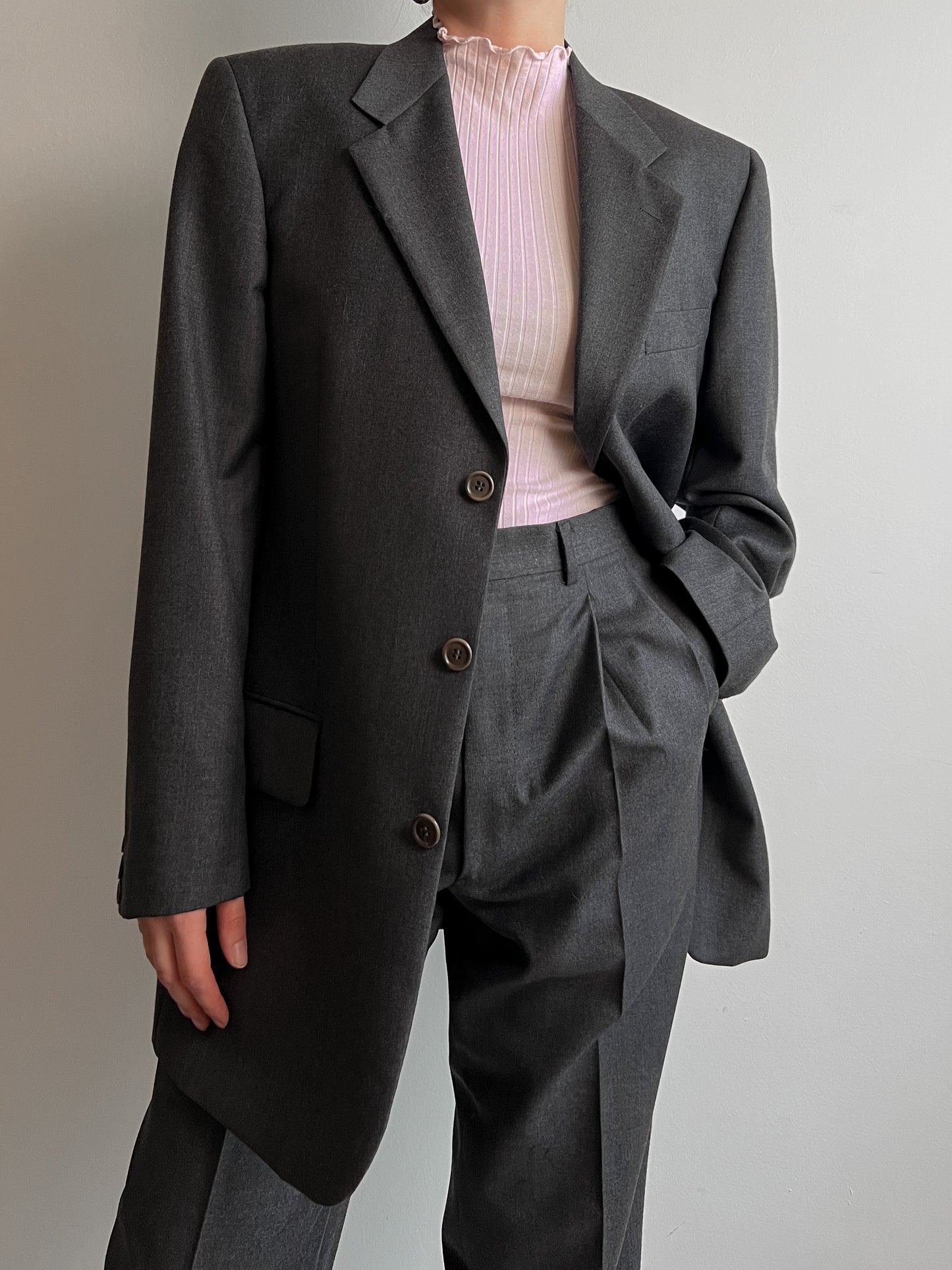 Pure virgin wool grey suit