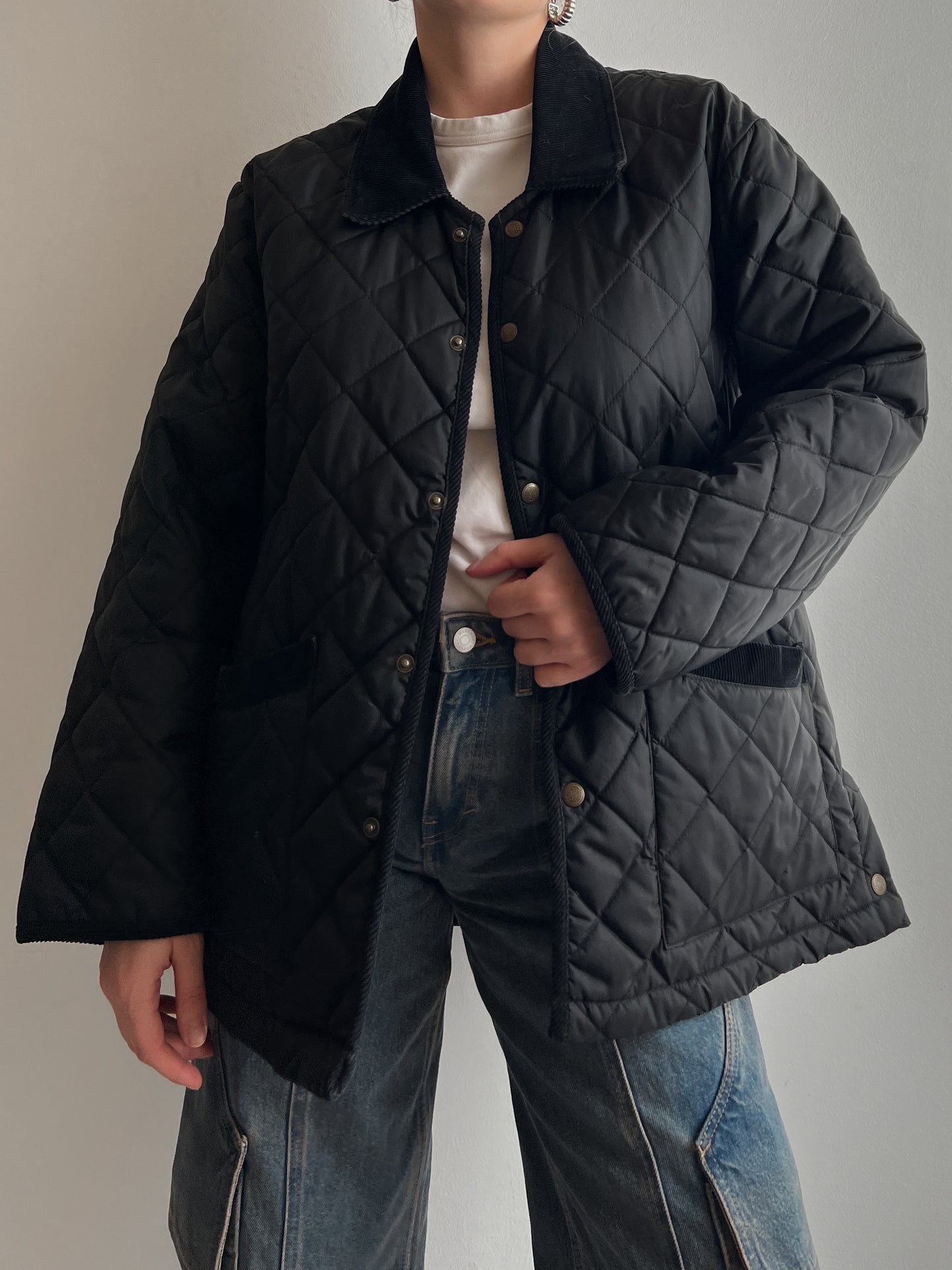 Black quilted jacket