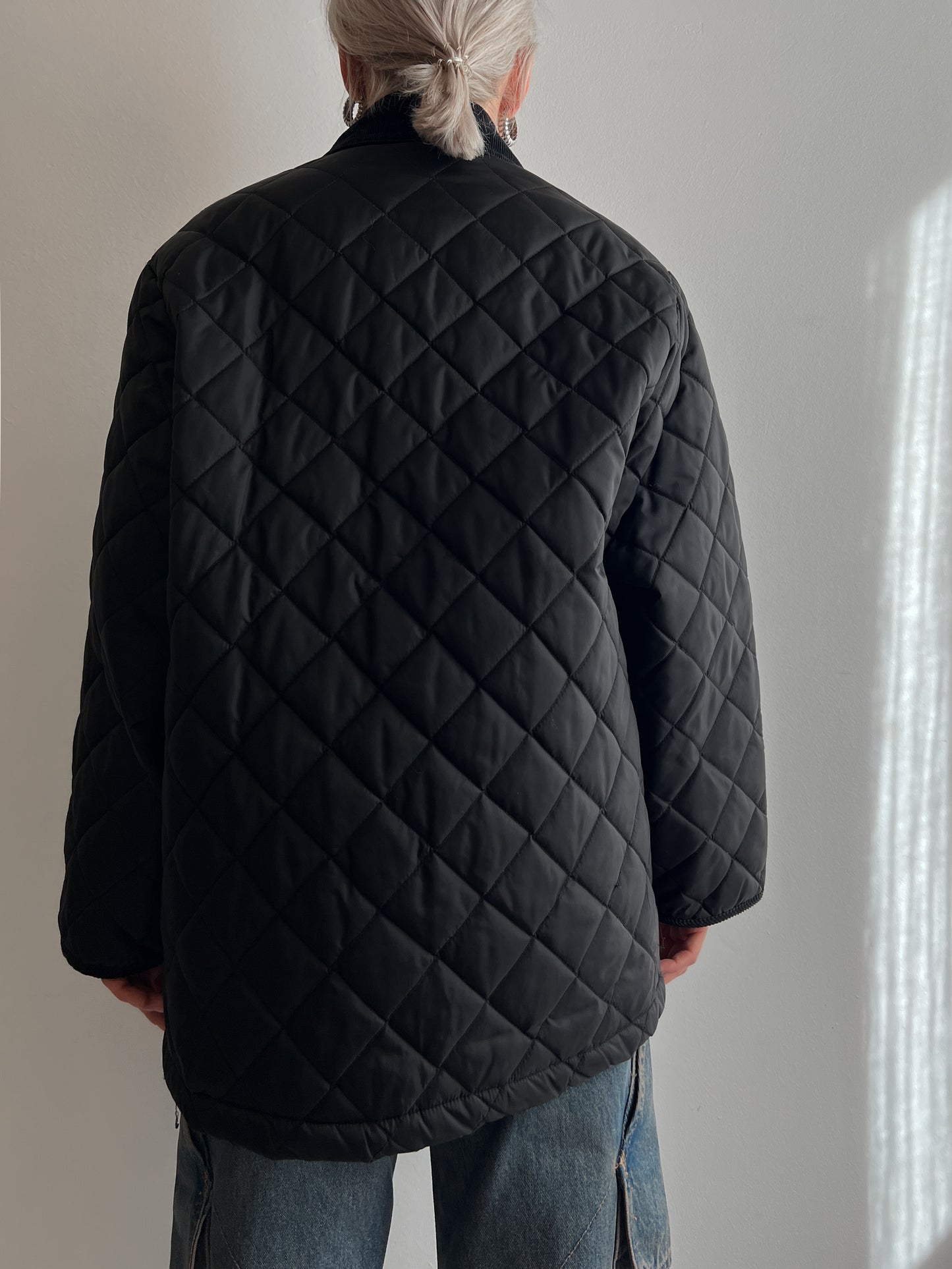 Black quilted jacket