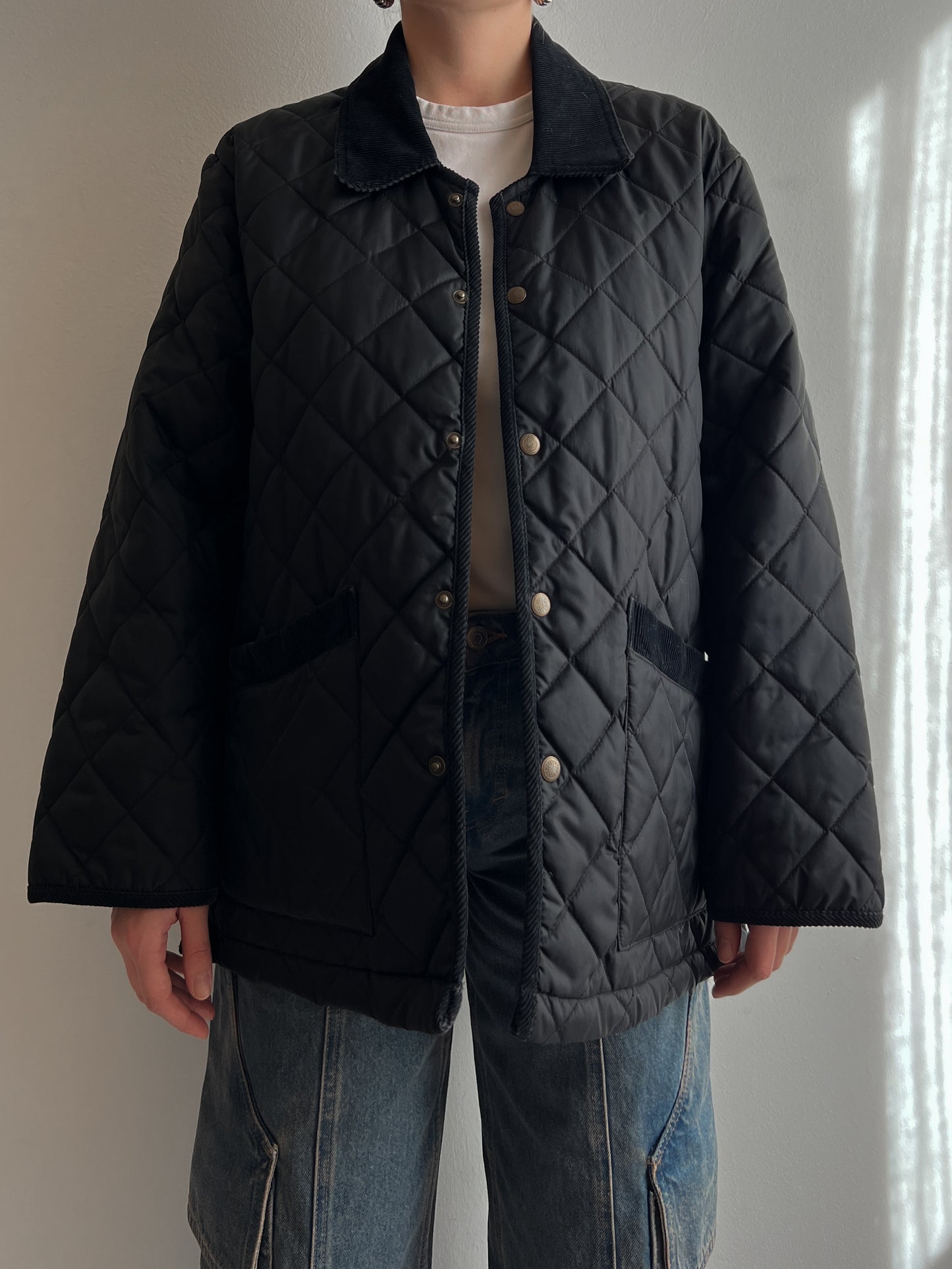 Black quilted jacket