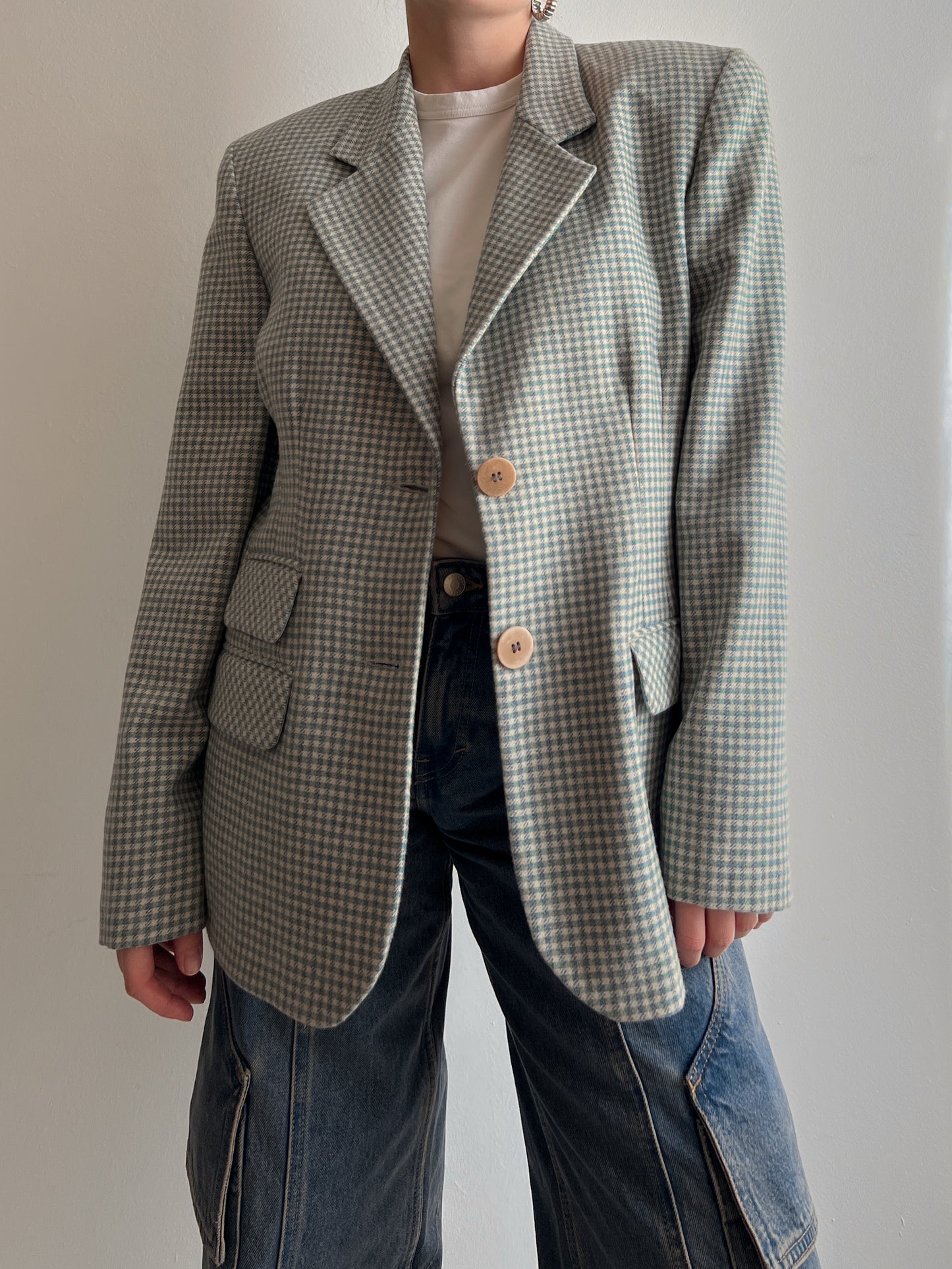 Wool and cashmere vichy blazer