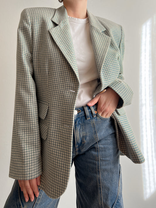 Wool and cashmere vichy blazer