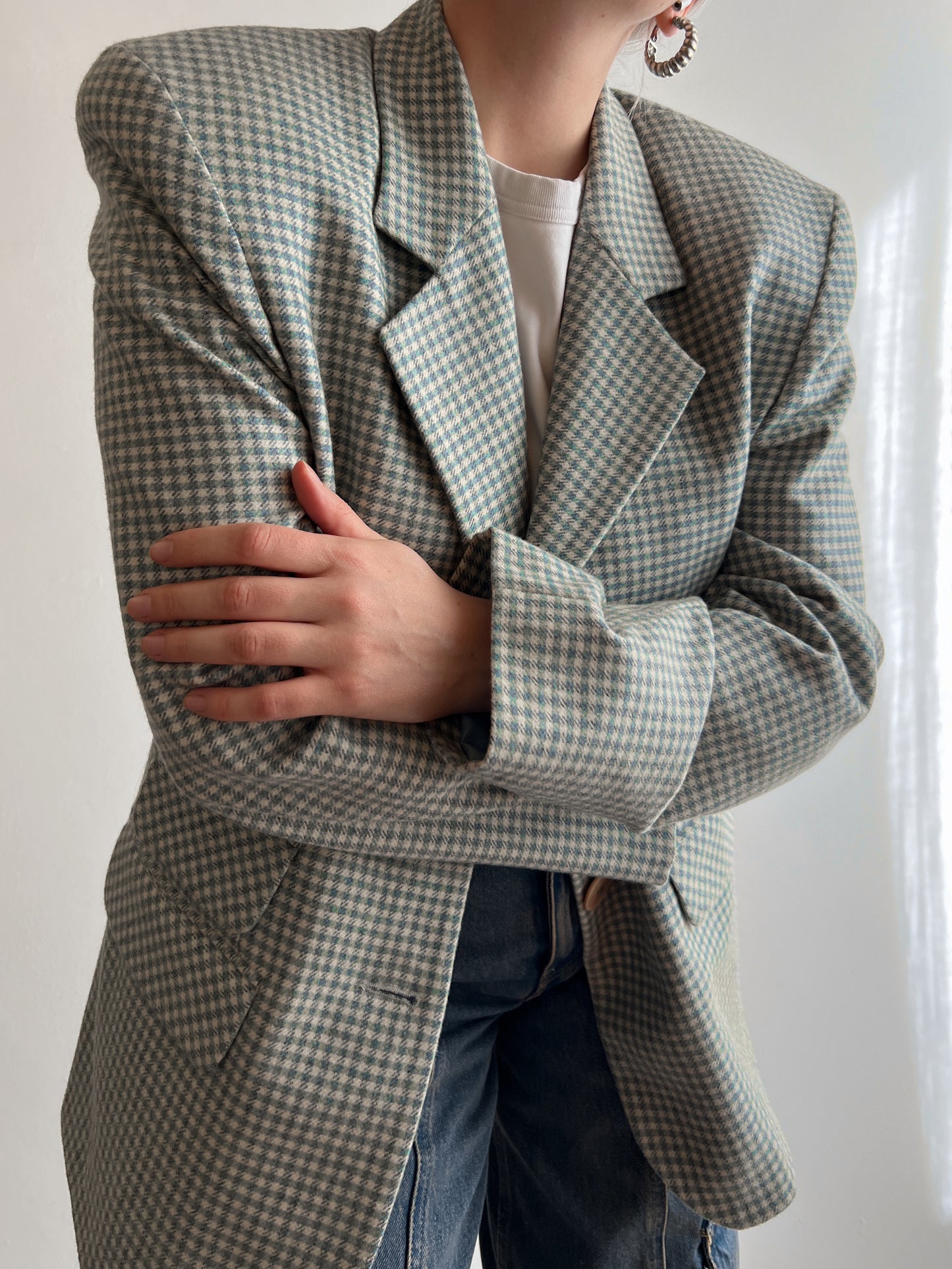 Wool and cashmere vichy blazer