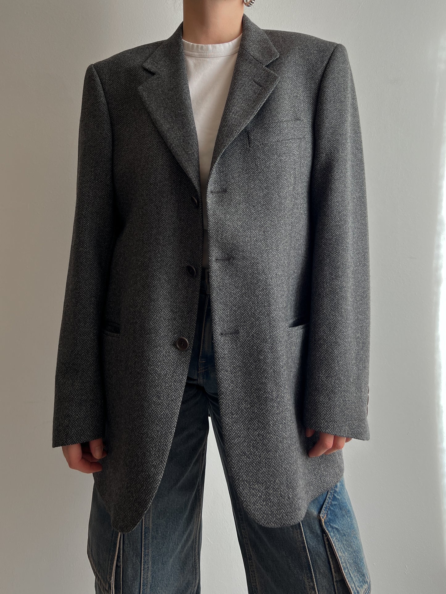 Pure virgin wool grey blazer