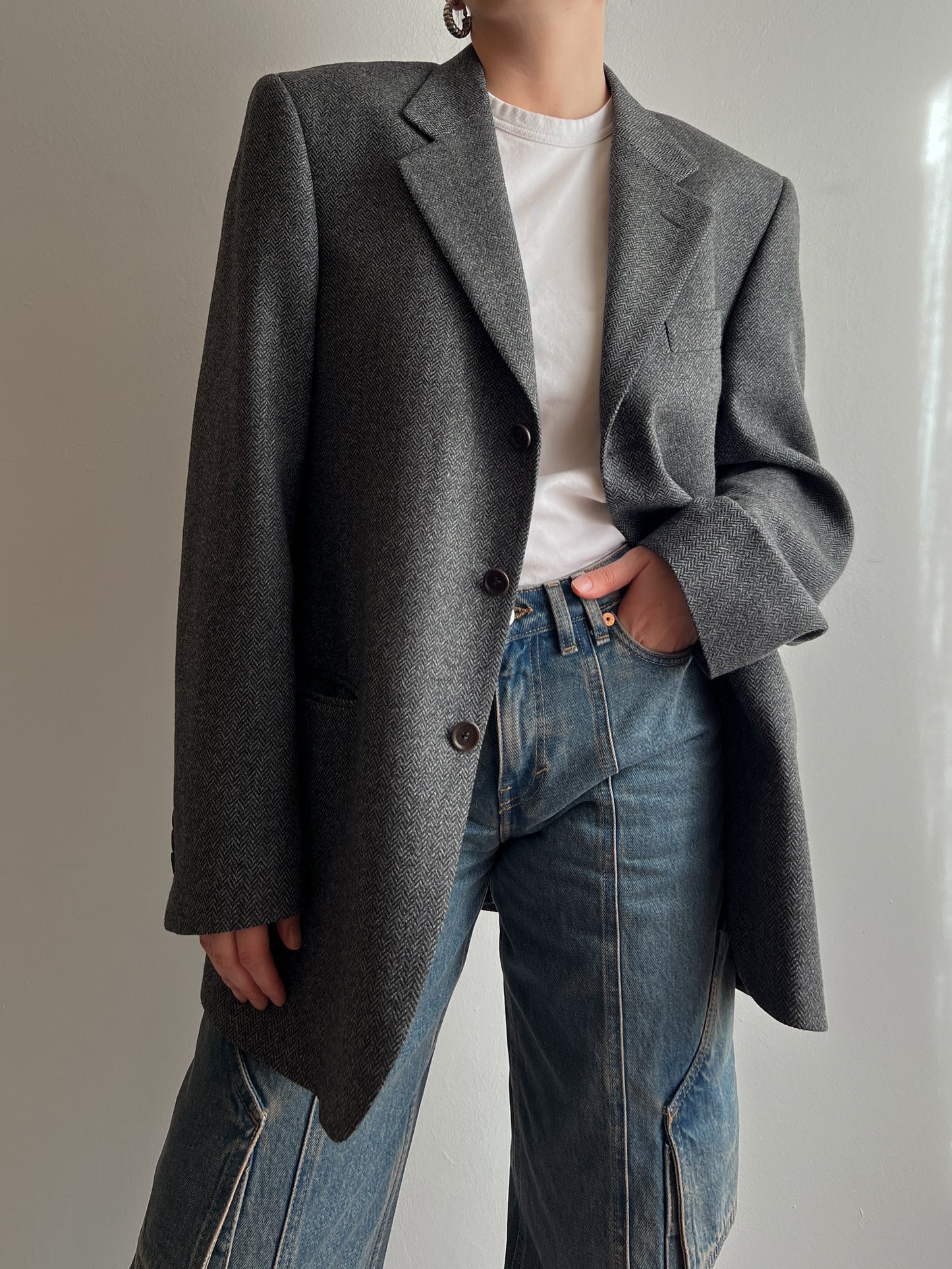 Pure virgin wool grey blazer