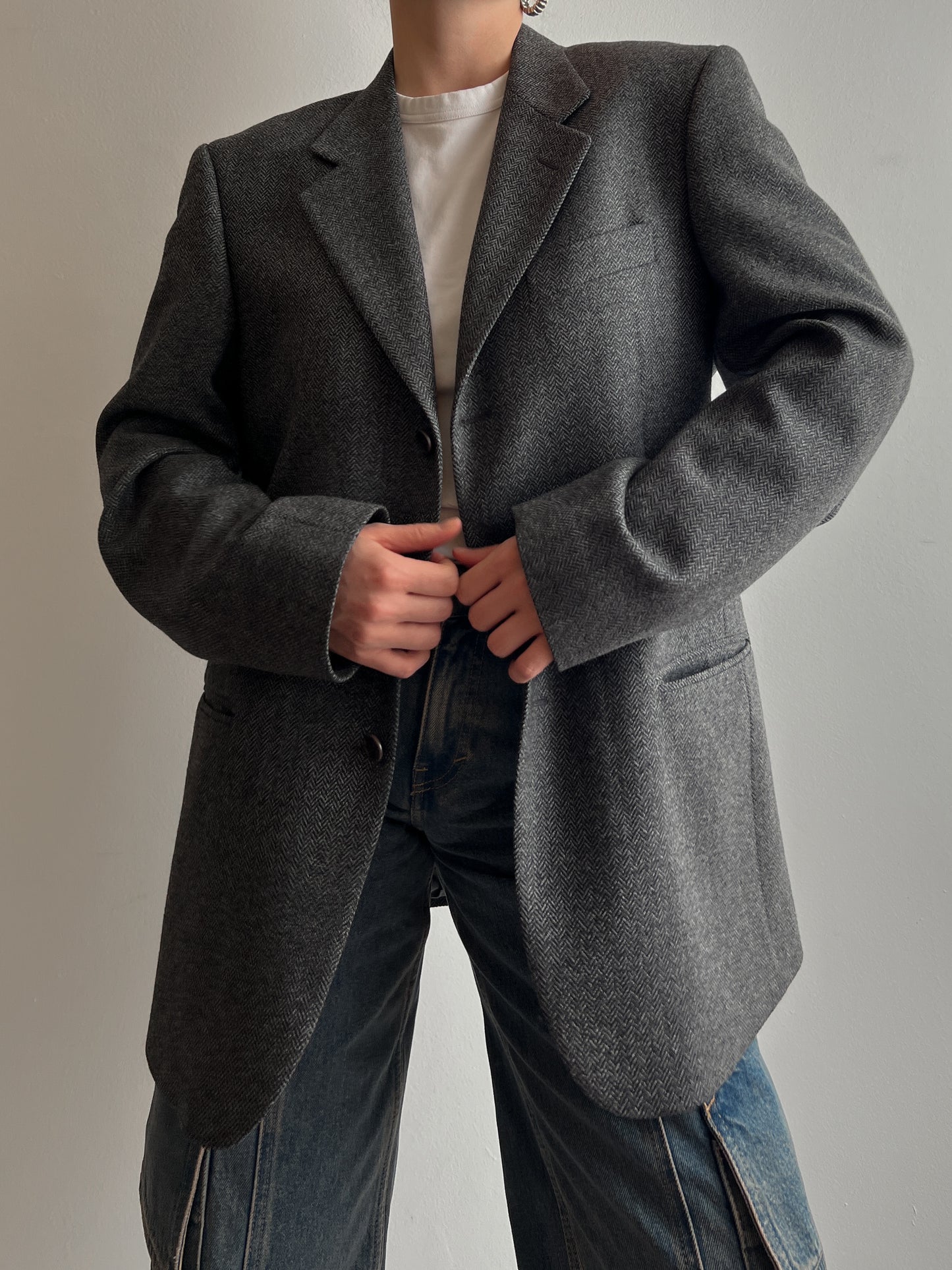 Pure virgin wool grey blazer