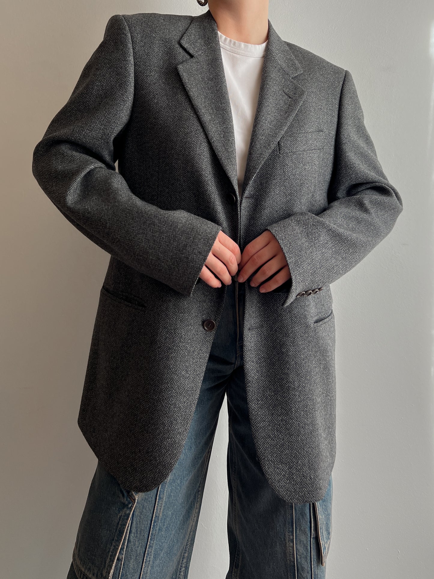 Pure virgin wool grey blazer