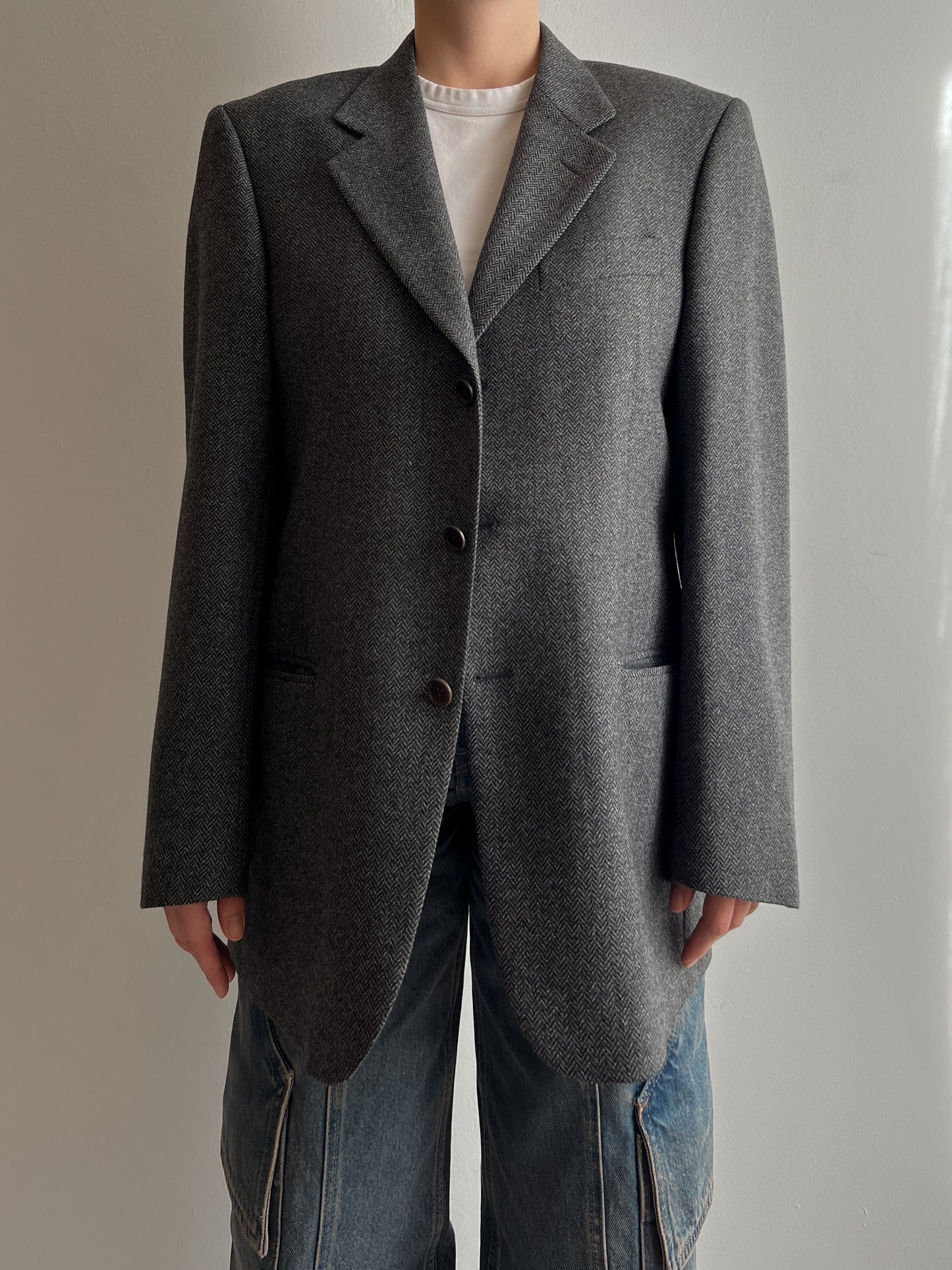 Pure virgin wool grey blazer