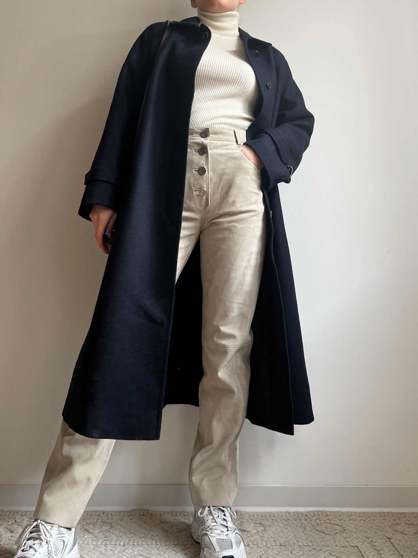 Cappotto blu in pura lana vergine