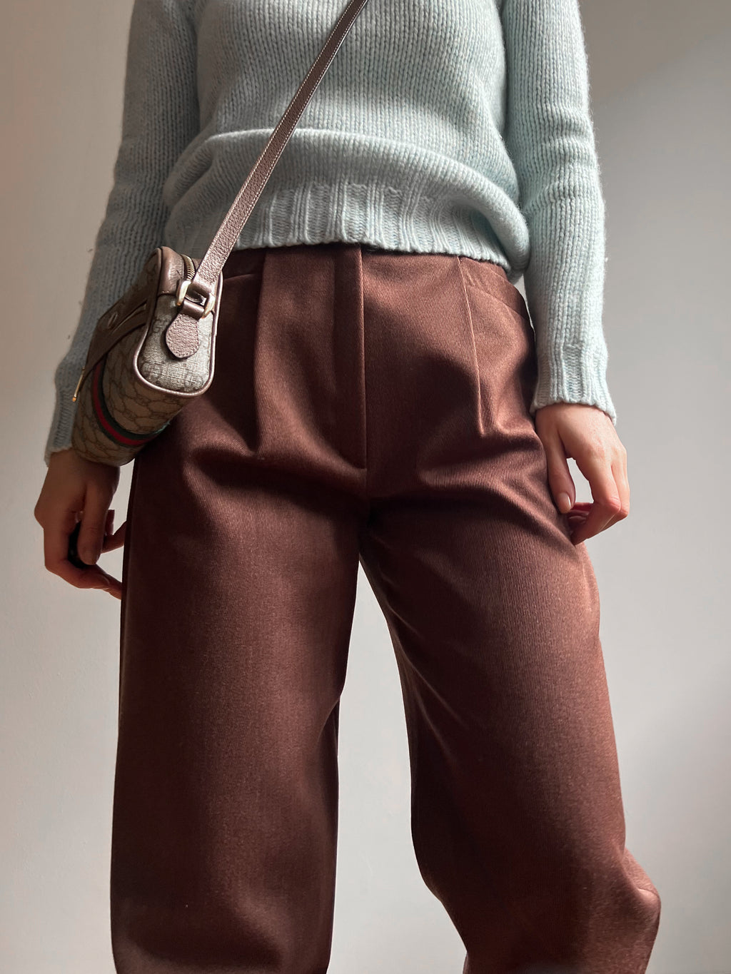 Pantaloni marroni in lana