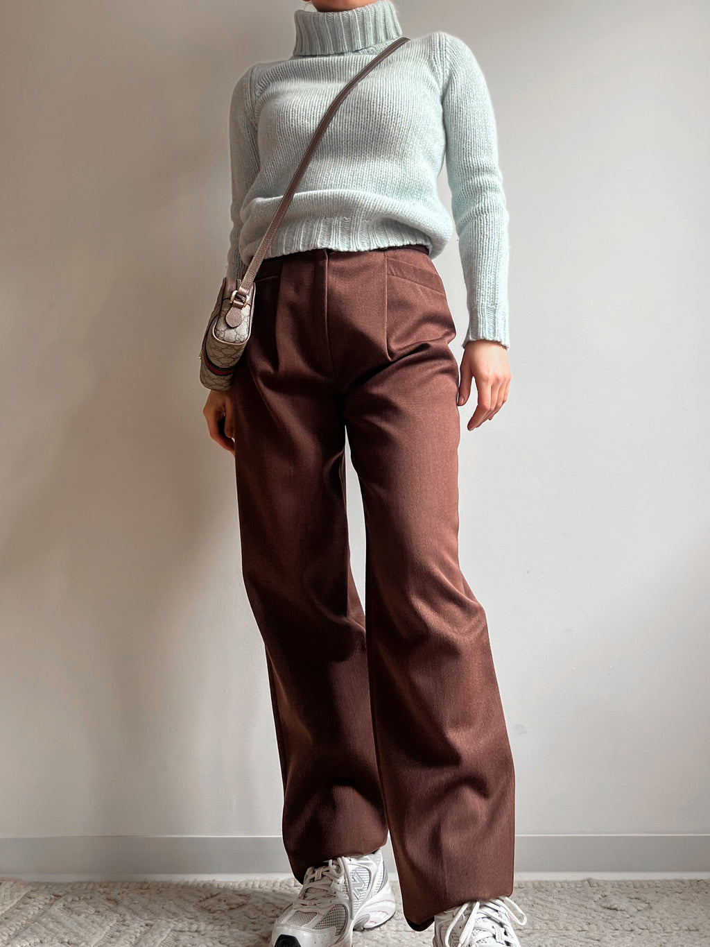 Pantaloni marroni in lana