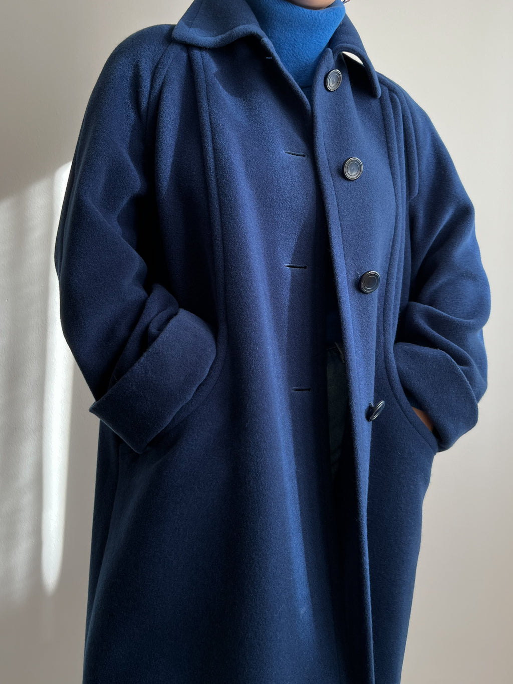 Cappotto cobalto in pura lana