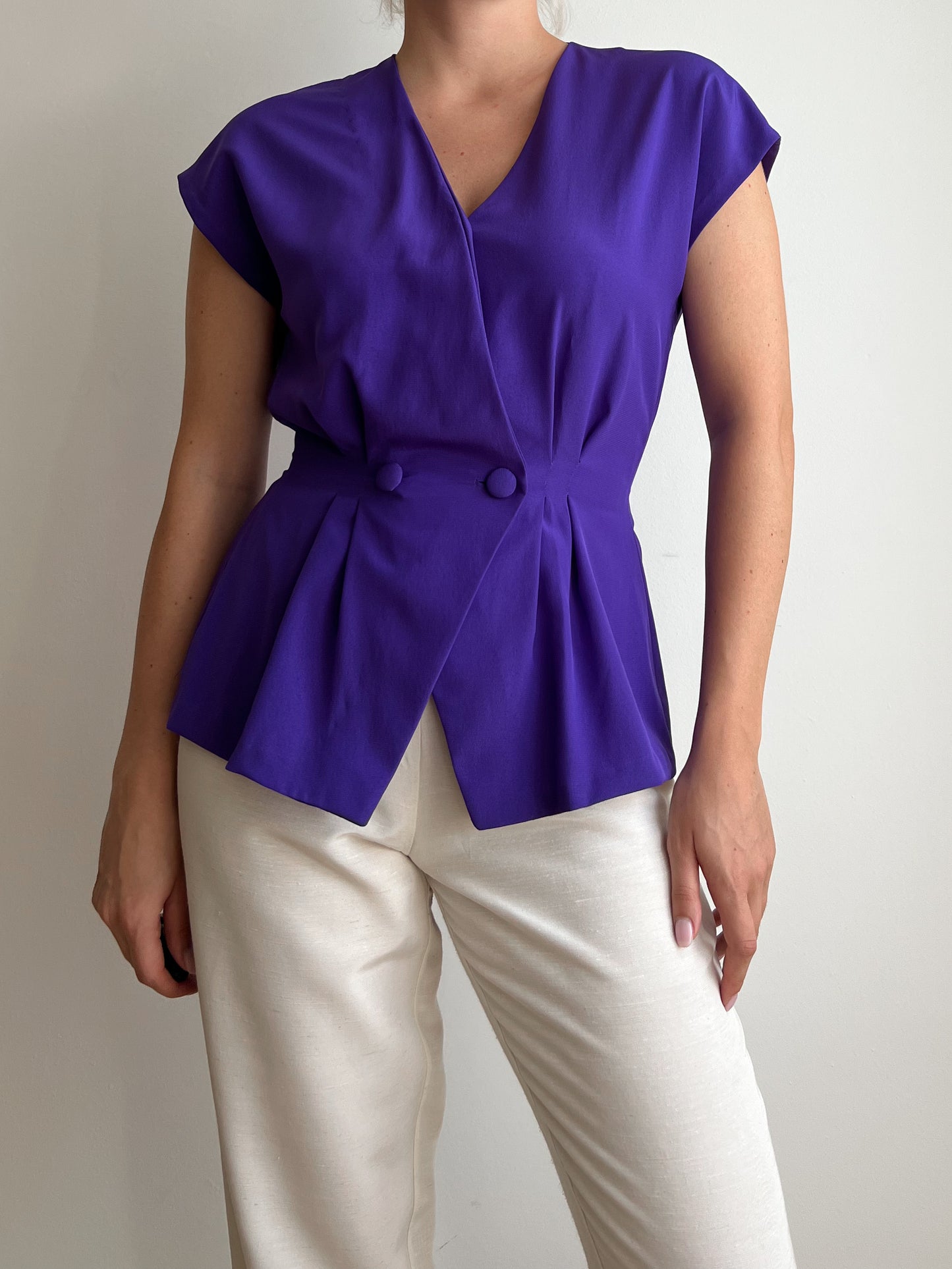 Blusa viola in seta