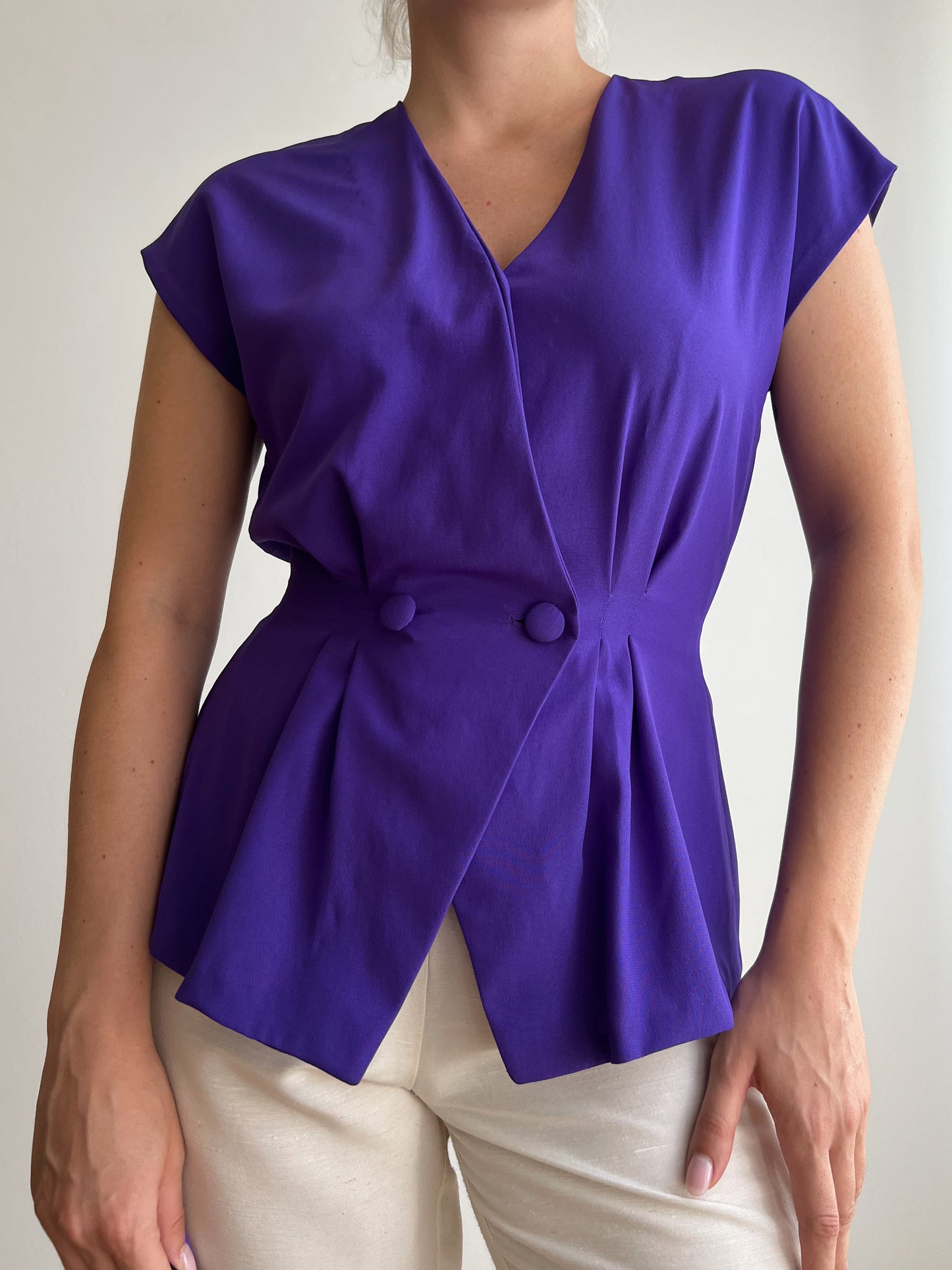 Blusa viola in seta