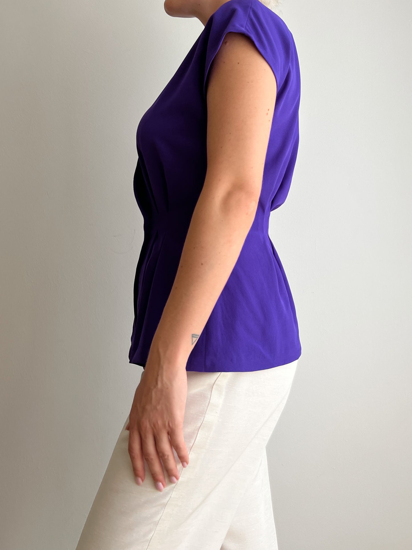 Blusa viola in seta