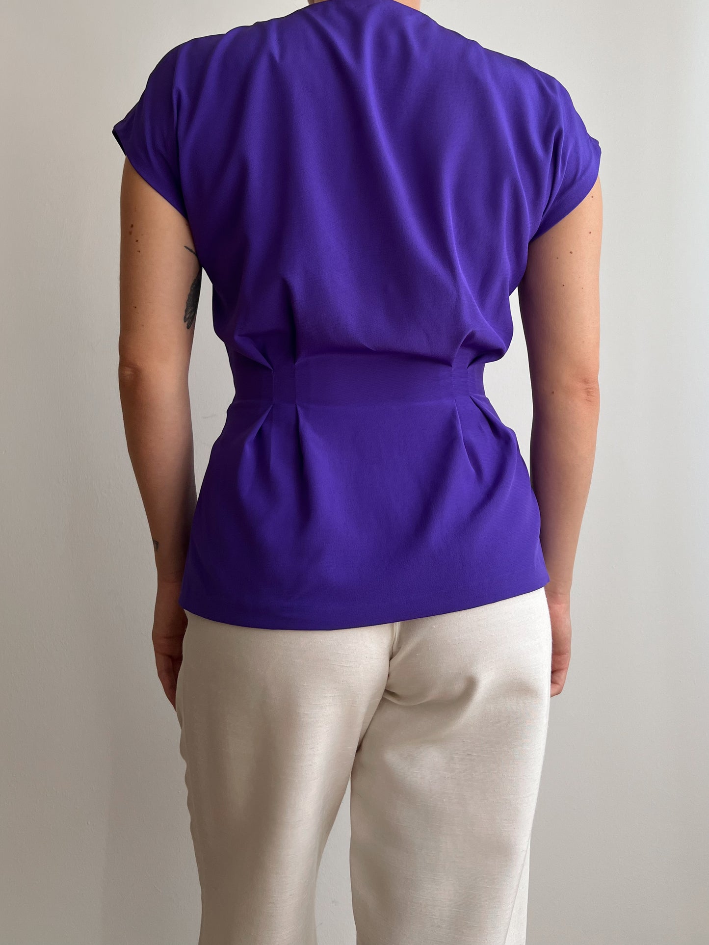 Blusa viola in seta