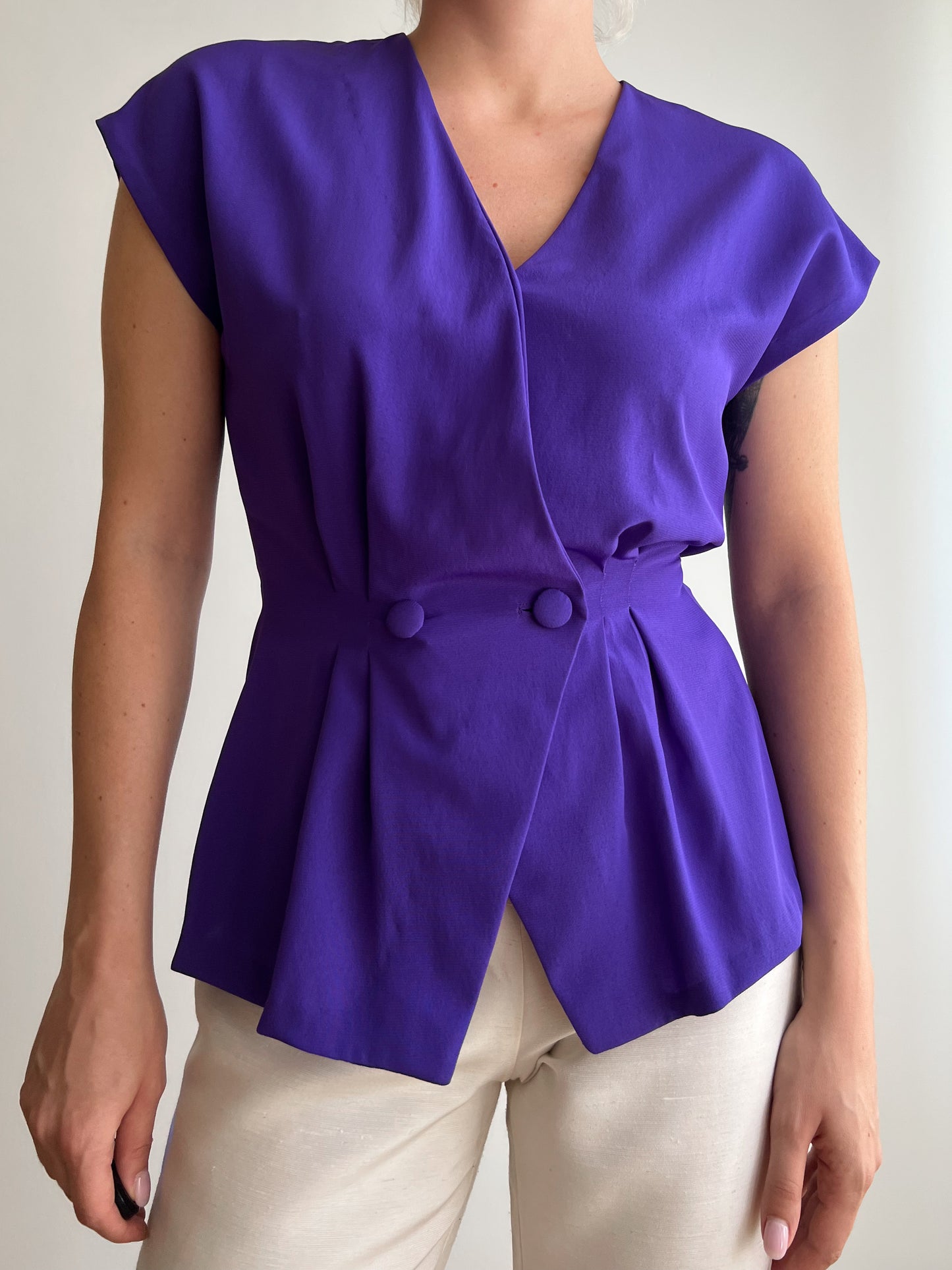 Blusa viola in seta