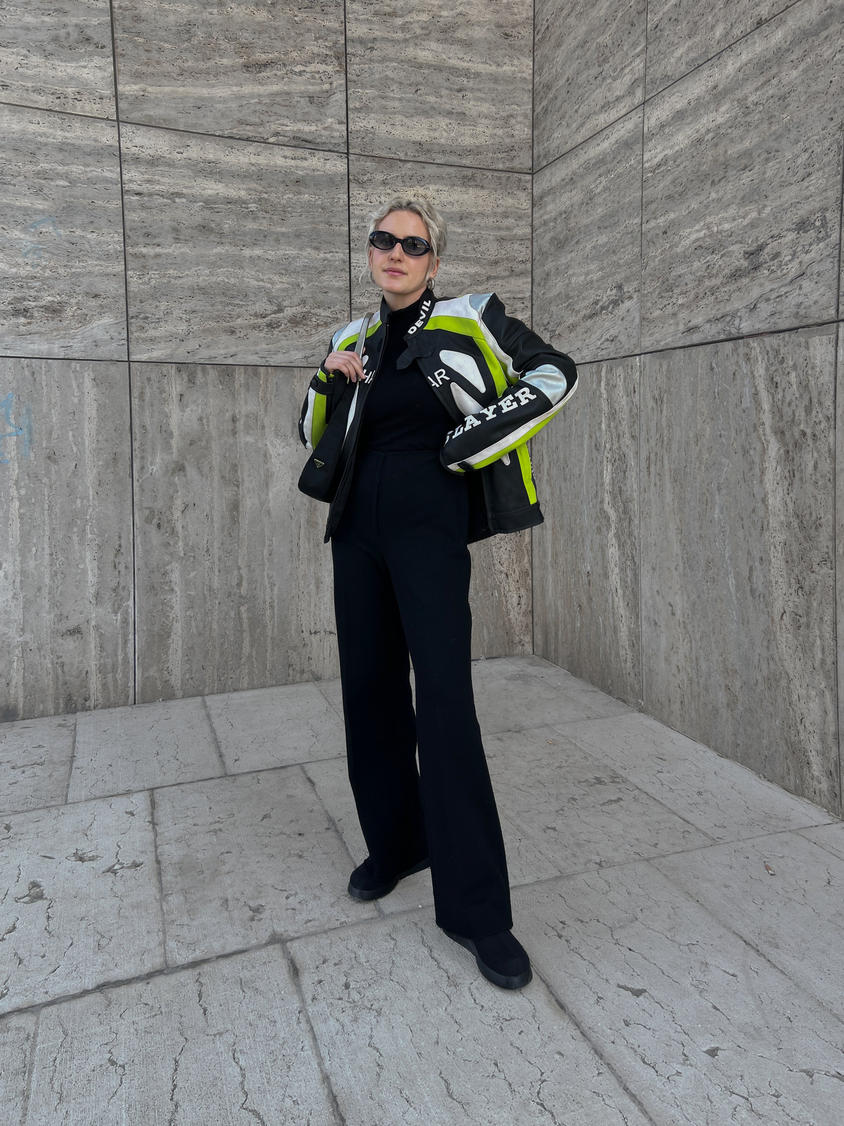 Faux leather biker jacket