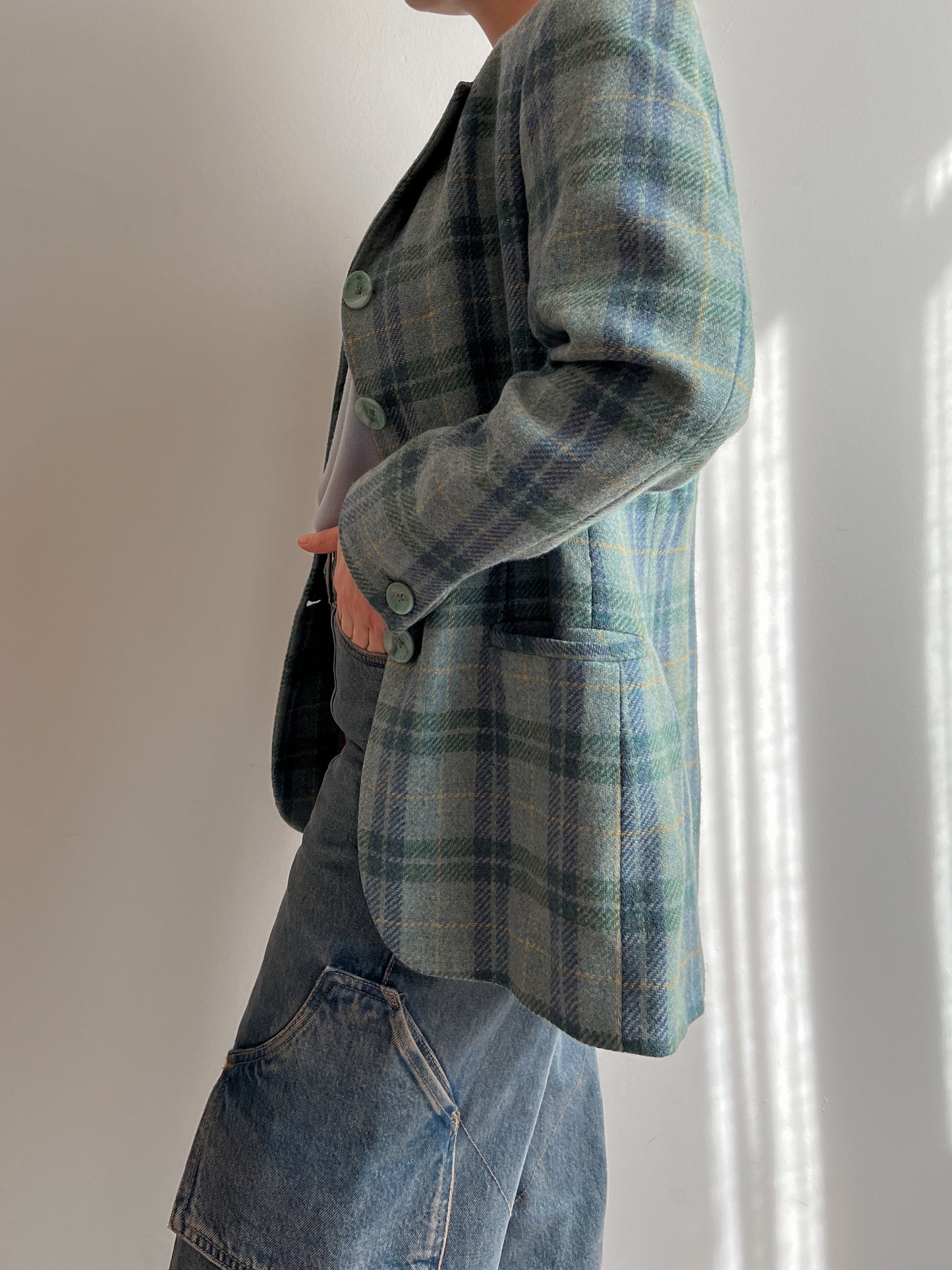 Pure wool check blazer