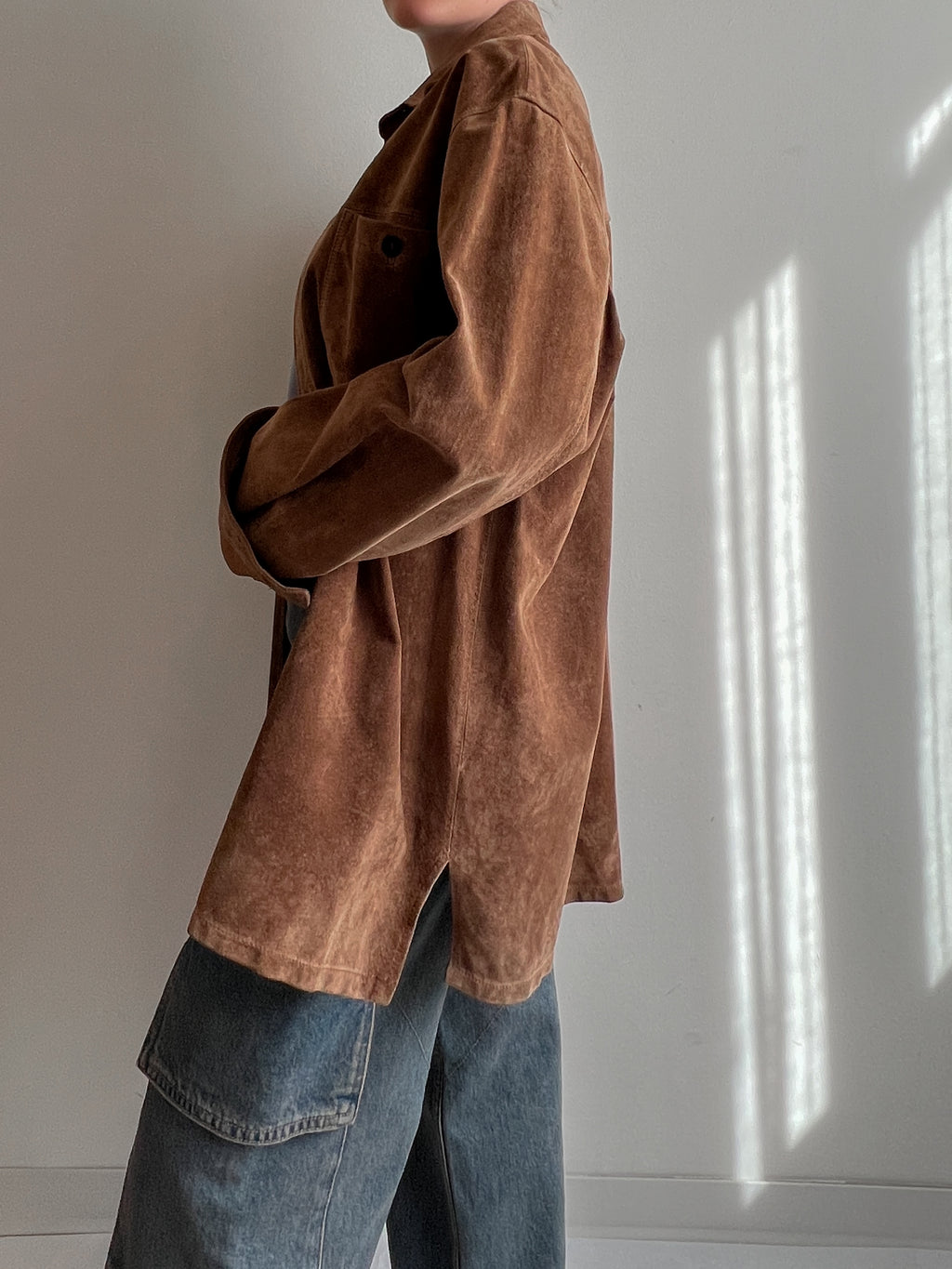 Real leather maxi jacket