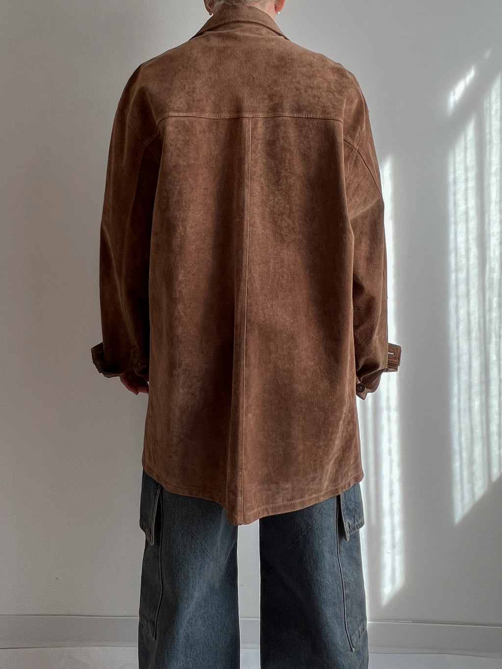 Real leather maxi jacket