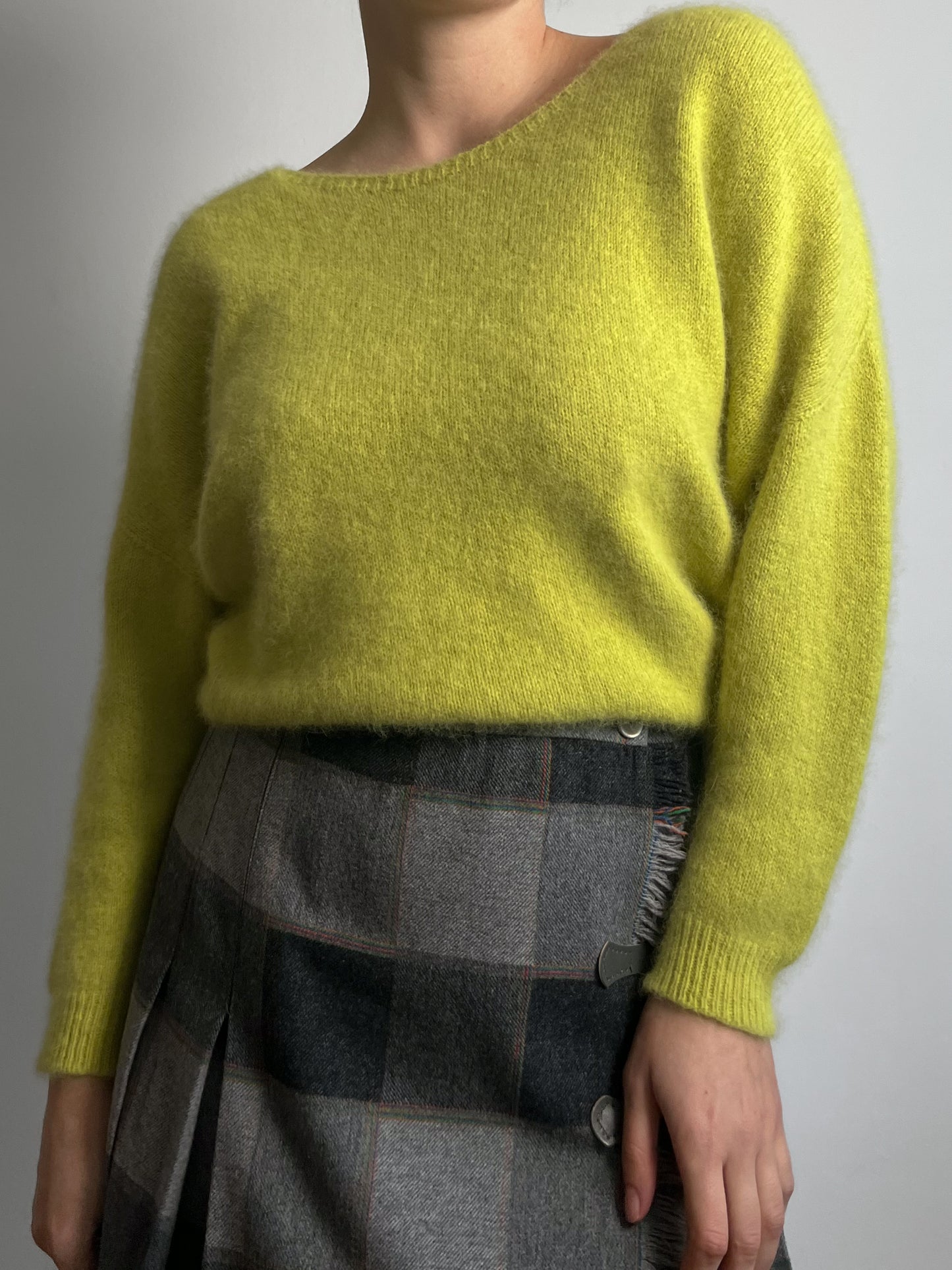 Angora and wool green pull