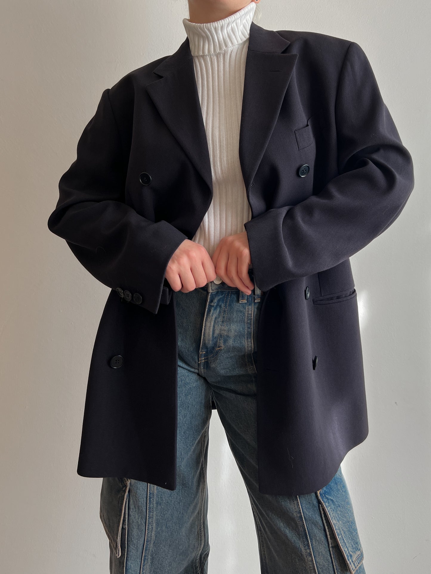 Wool and viscose blue blazer