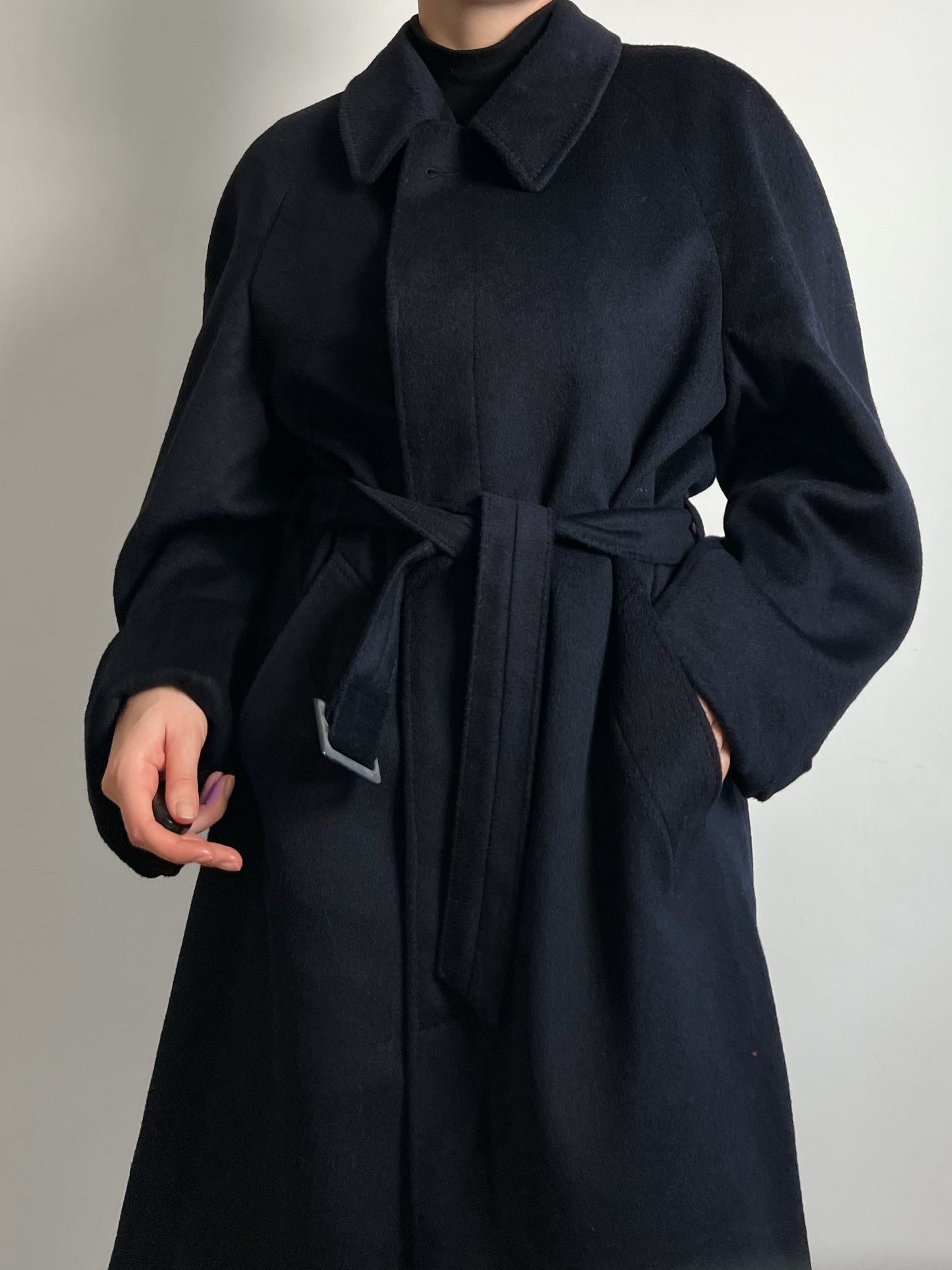 Cashmere and wool blue coat