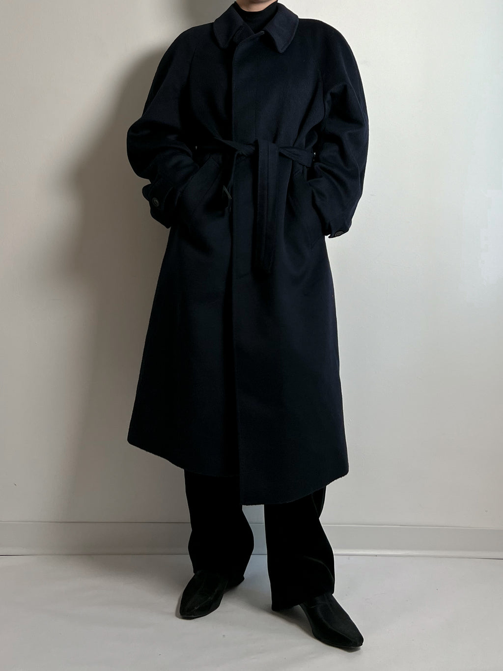 Cashmere and wool blue coat