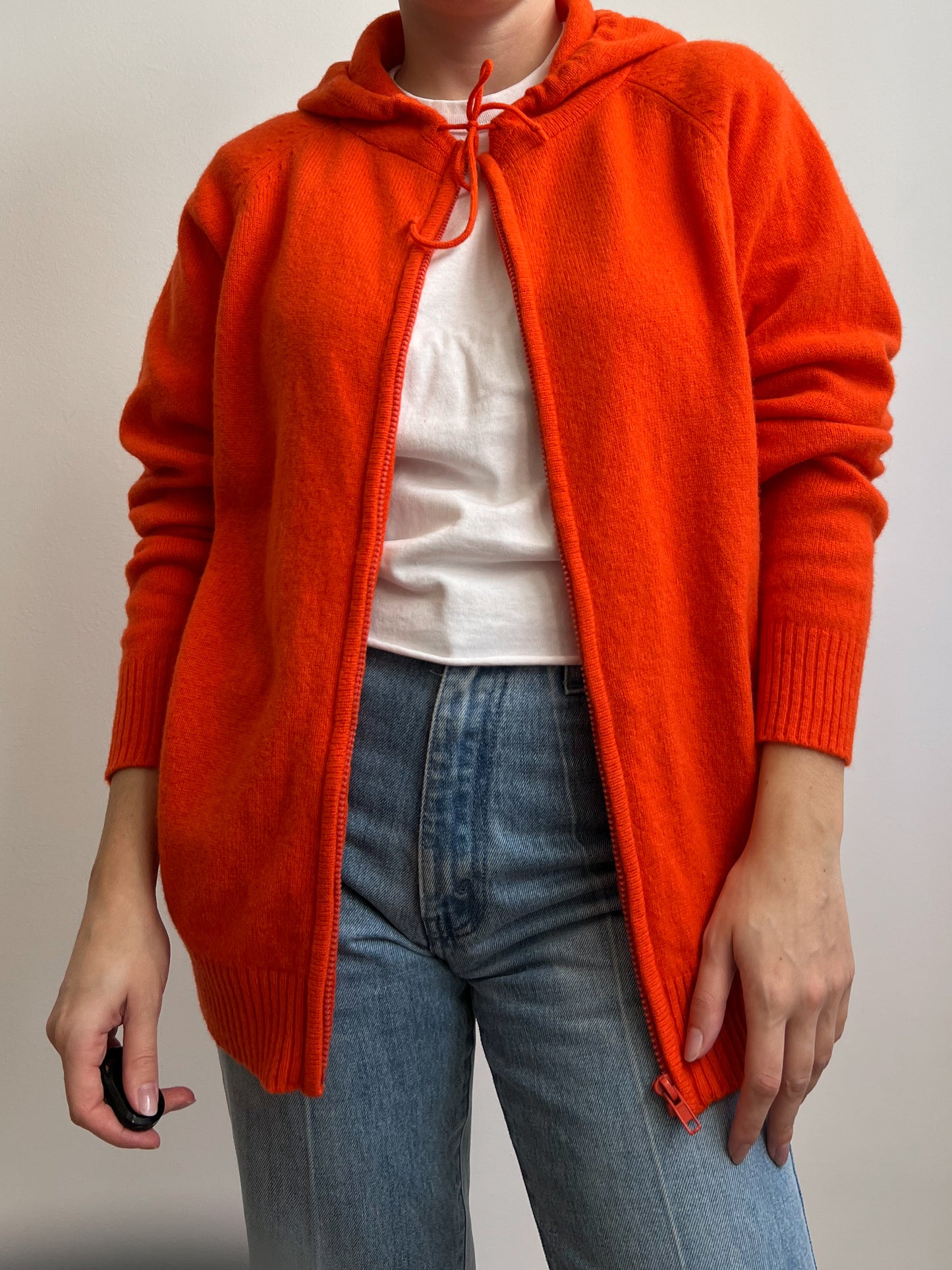 Vintage pure wool orange cardigan