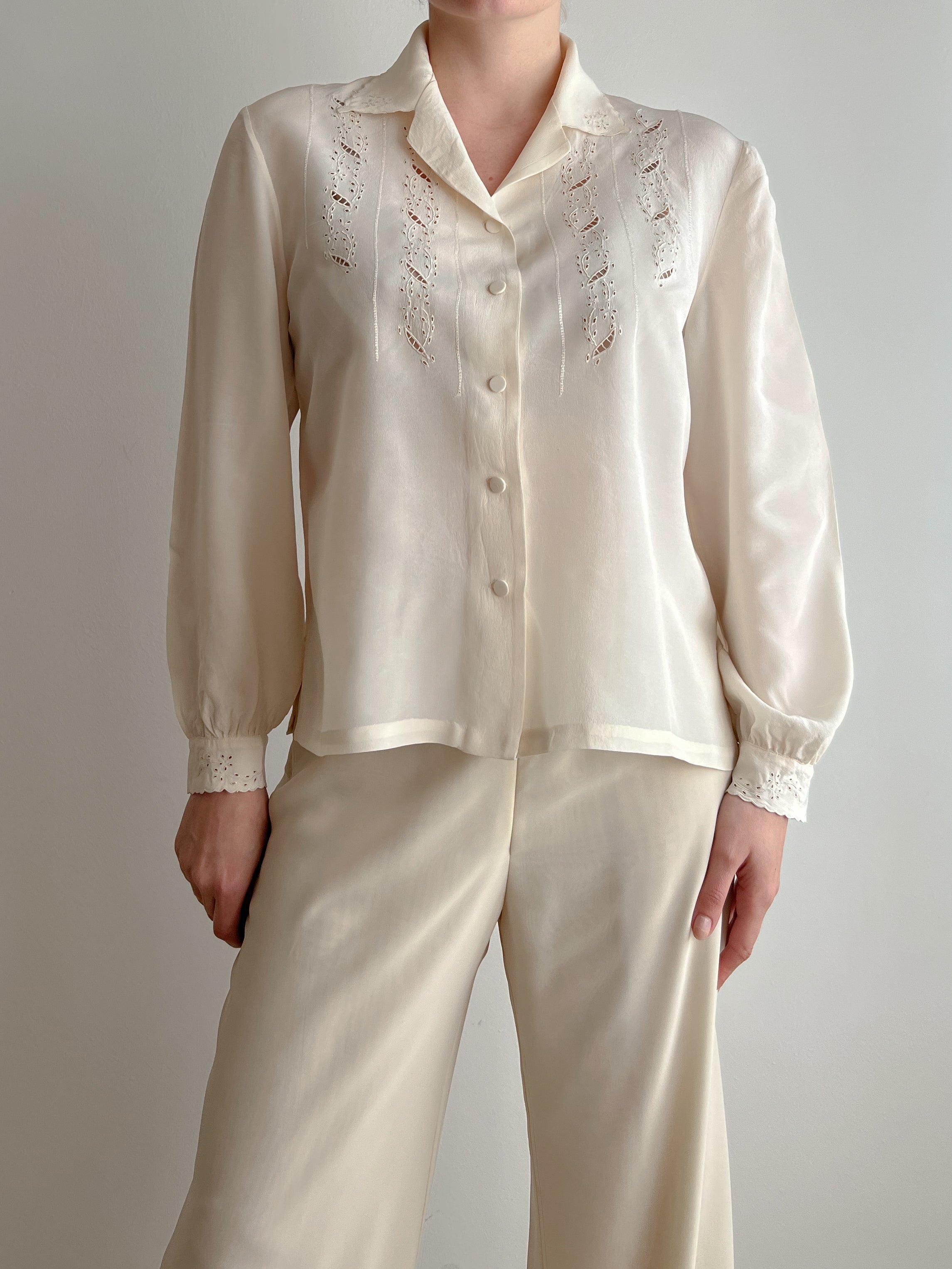 Camicia avorio in seta