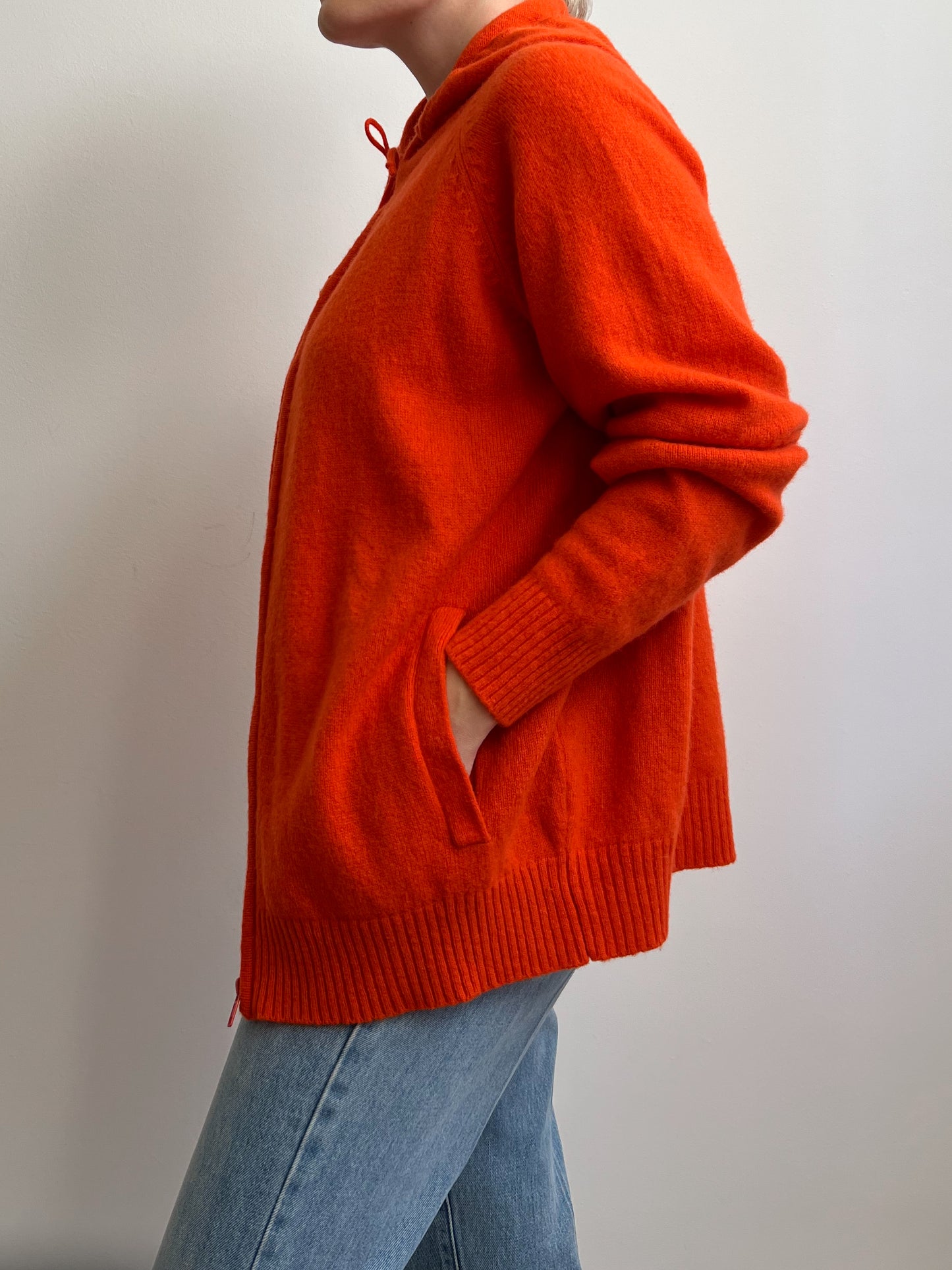 Vintage pure wool orange cardigan