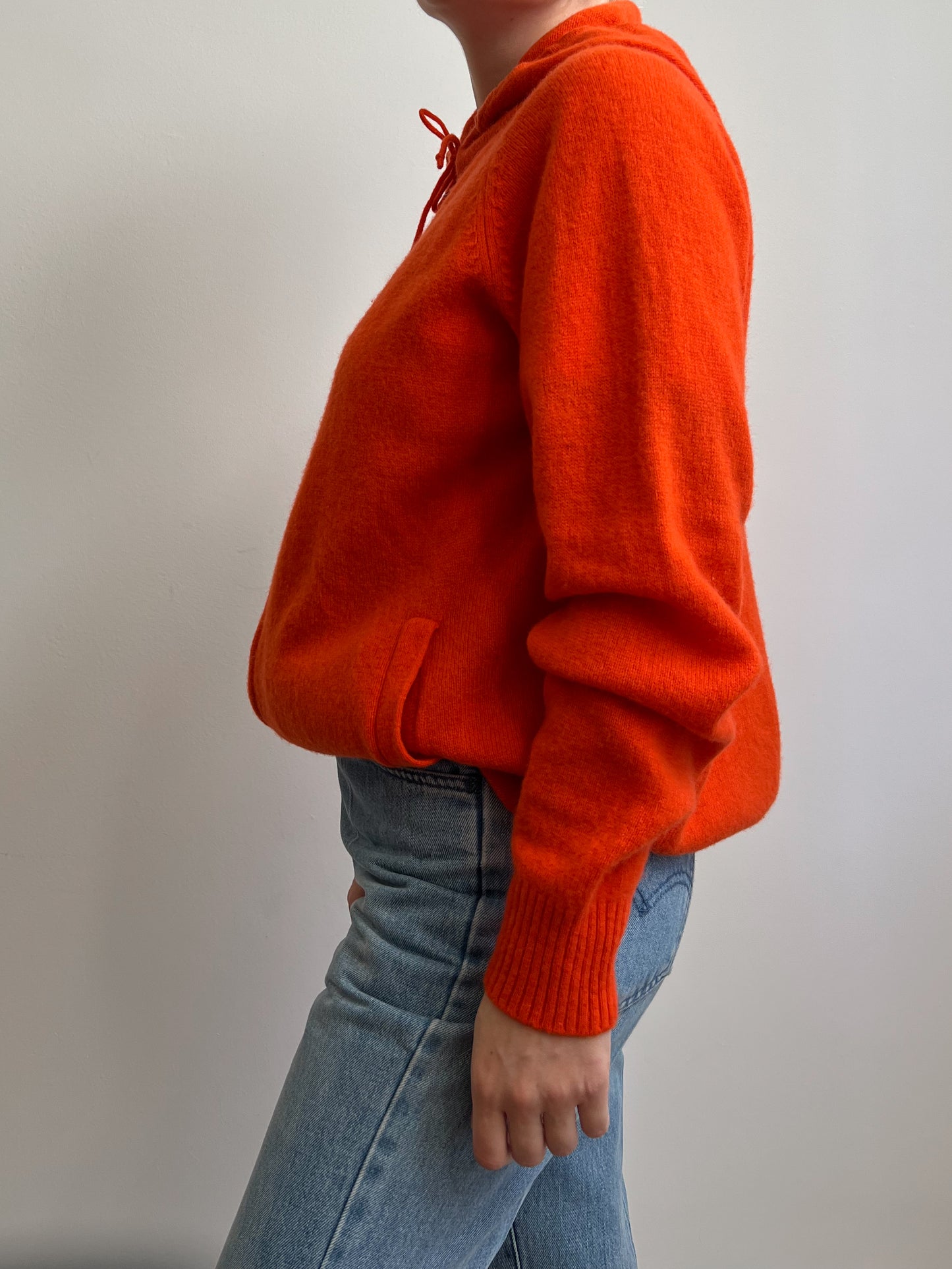 Vintage pure wool orange cardigan