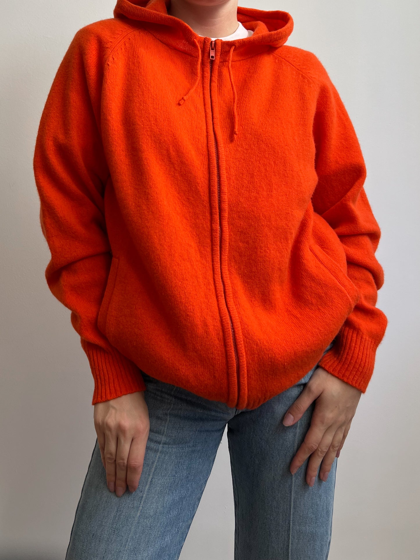 Vintage pure wool orange cardigan