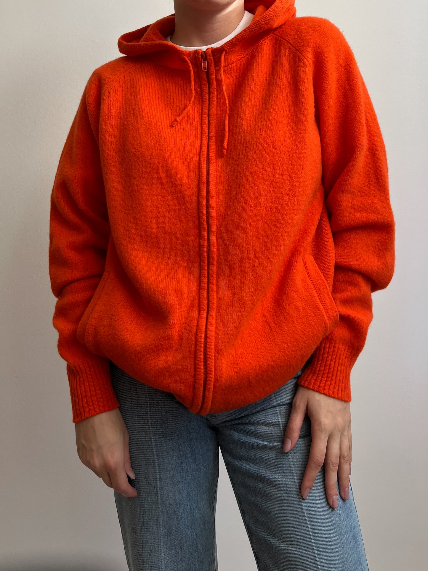 Vintage pure wool orange cardigan