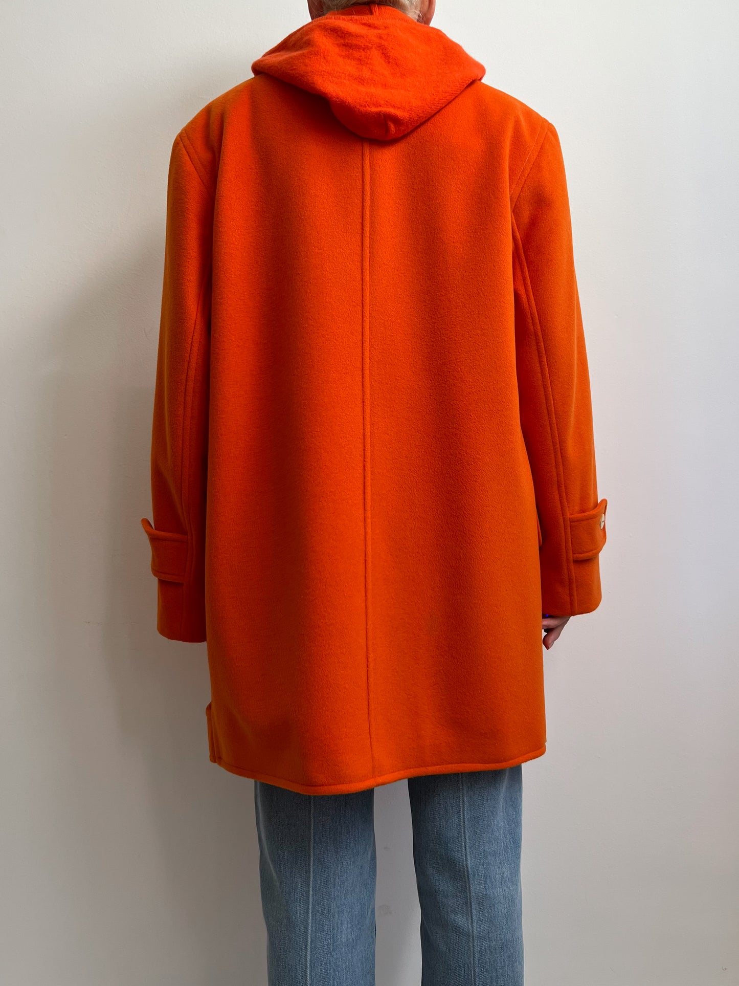 Vintage wool and angora caban orange coat