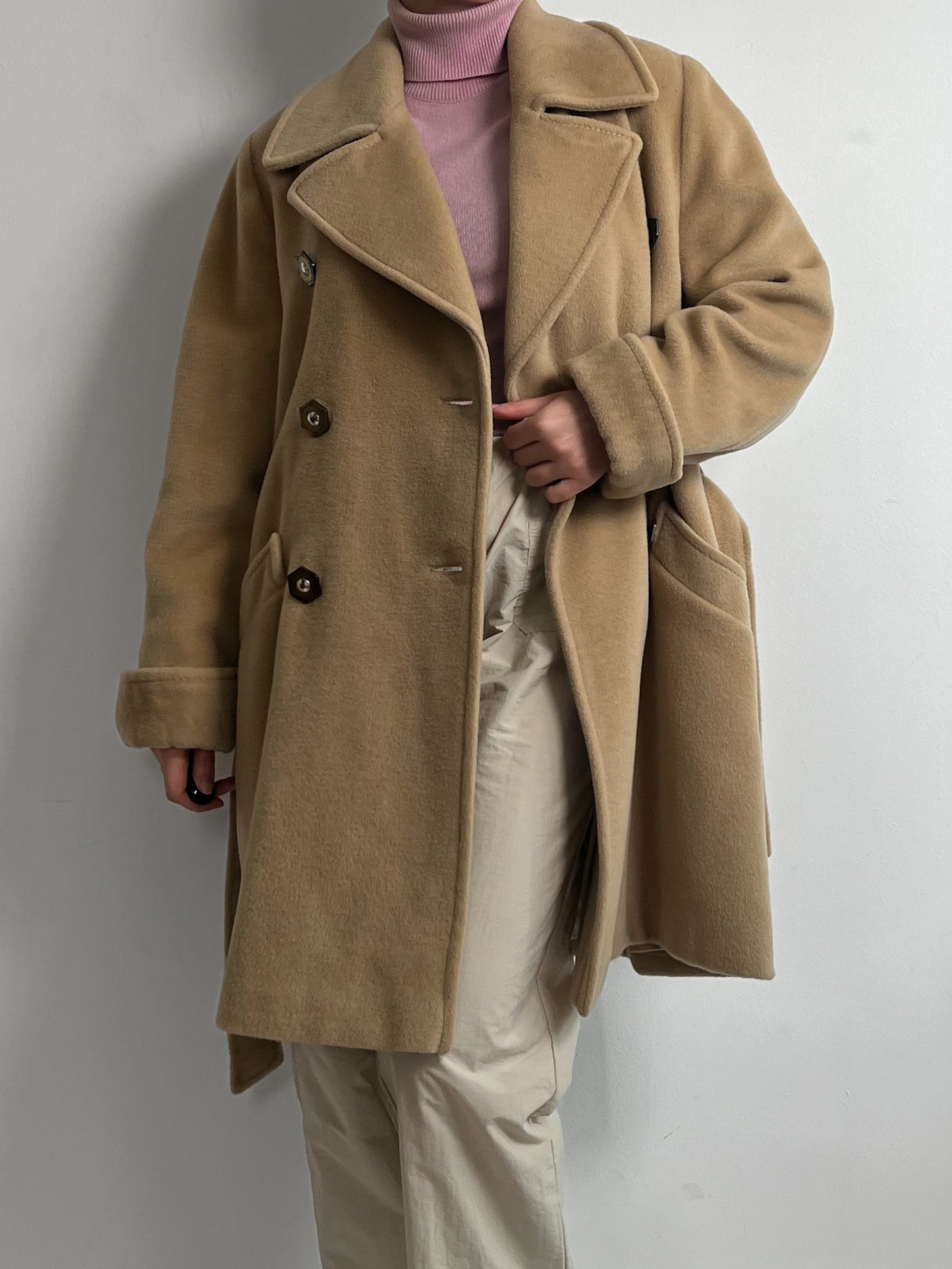 Pure virgin wool camel coat