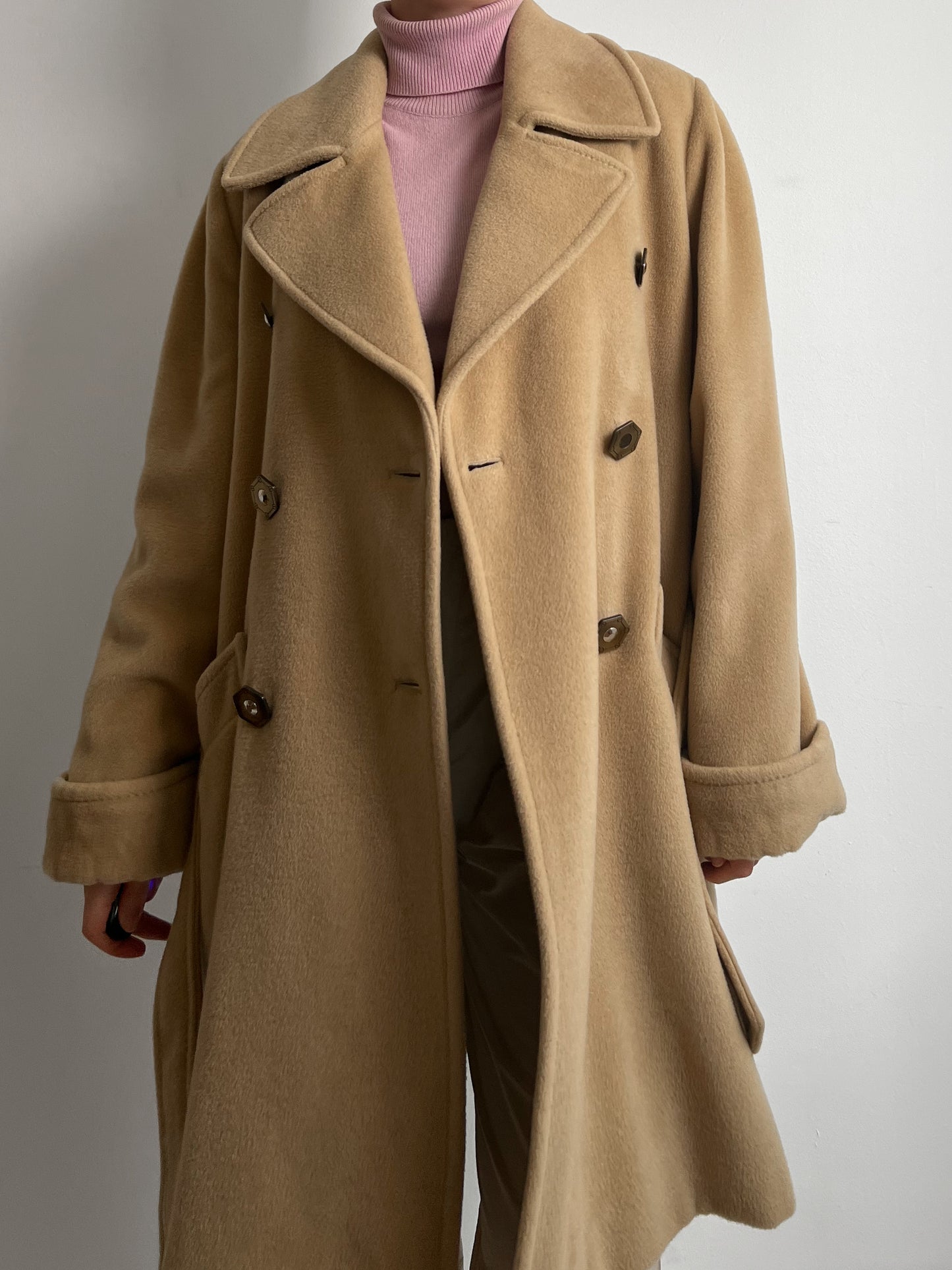 Pure virgin wool camel coat