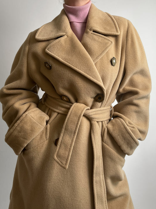 Pure virgin wool camel coat