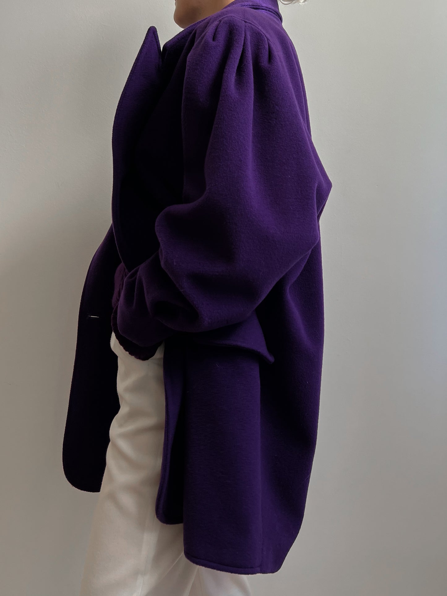 Vintage wool and cashmere caban purple coat