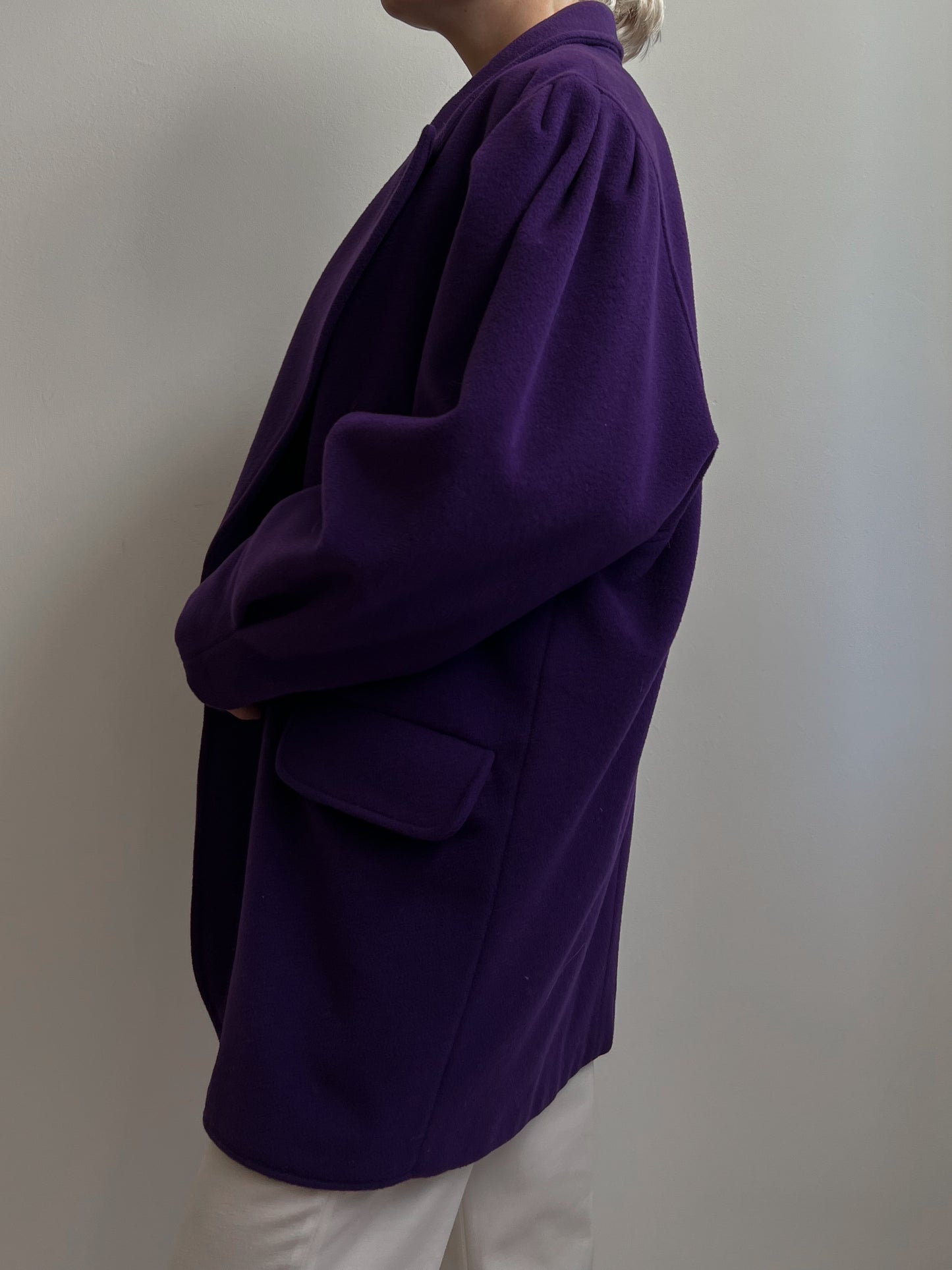 Vintage wool and cashmere caban purple coat