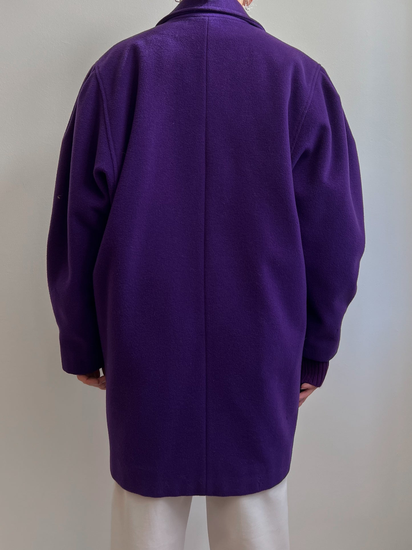 Vintage wool and cashmere caban purple coat