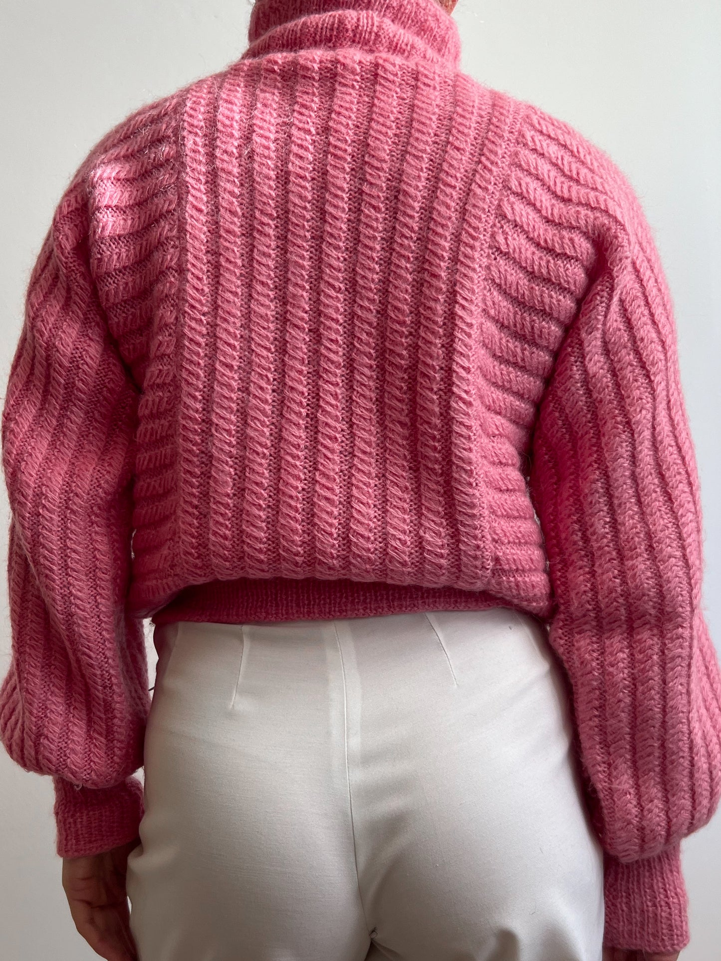 Vintage pure wool knitted pink pull